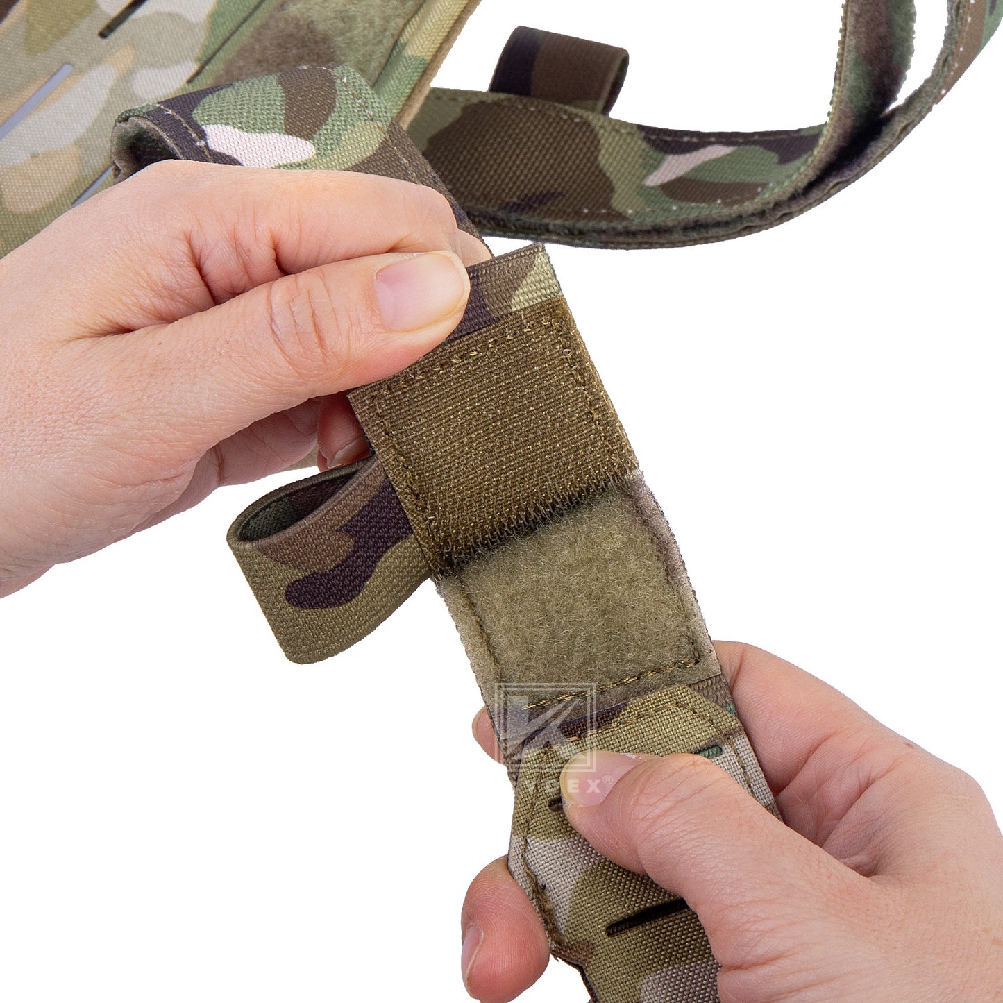 Krydex Tactical Chest Rig Shoulder Strap with Back MOLLE Panel Add-on Loading System