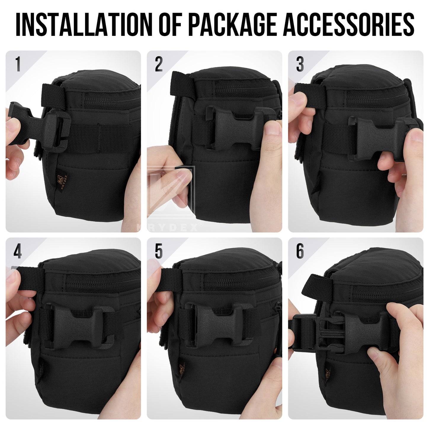 Krydex Tactical Hanger Pouch 3-in-1 Convertible Dangler Carrier Drop Pouch Multi-Function Sling Bag/Waist Fanny Pack/Lower Abdominal Pouch for Plate Carrier