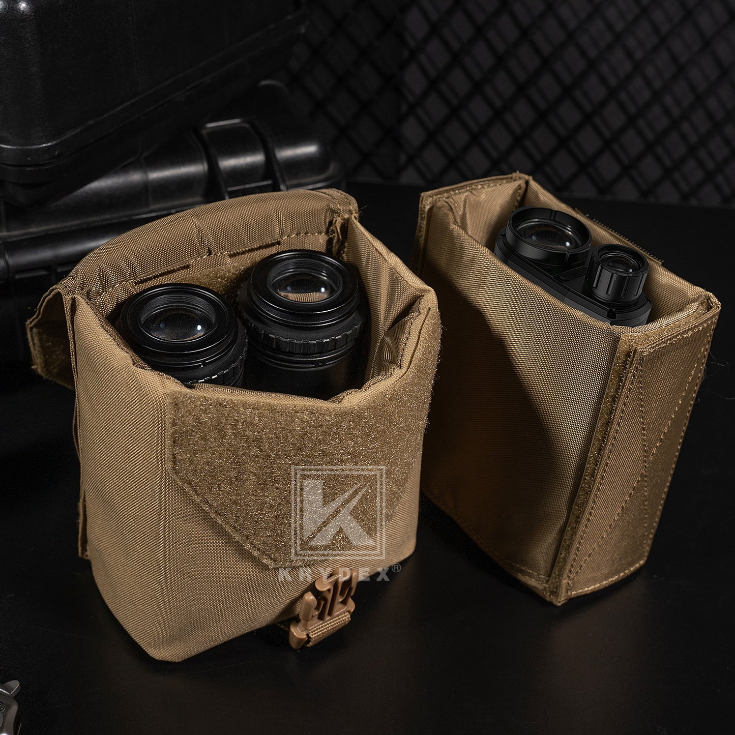 Krydex Tactical NVG Pouch MOLLE Belt NVG 14 Padded Goggle Carrying Case Bag