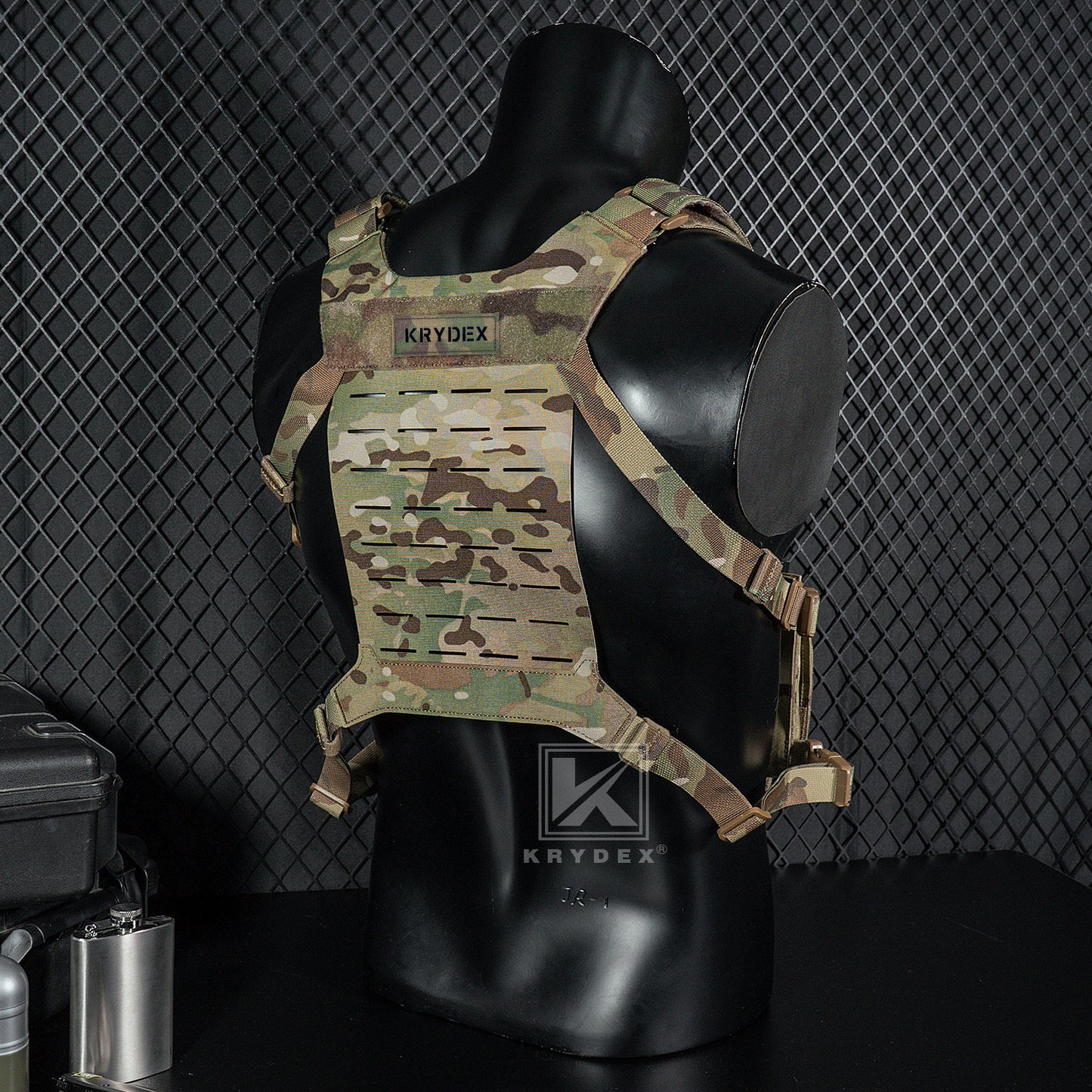 Krydex Tactical Chest Rig Shoulder Strap with Back MOLLE Panel Add-on Loading System