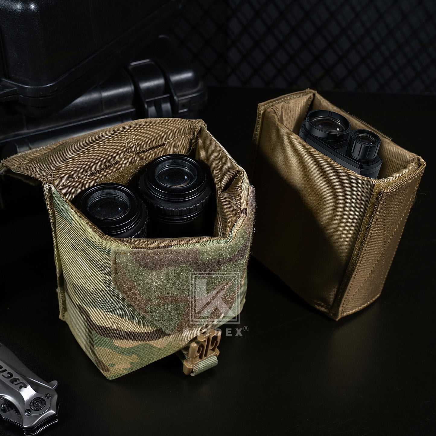 Krydex Tactical NVG Pouch MOLLE Belt NVG 14 Padded Goggle Carrying Case Bag