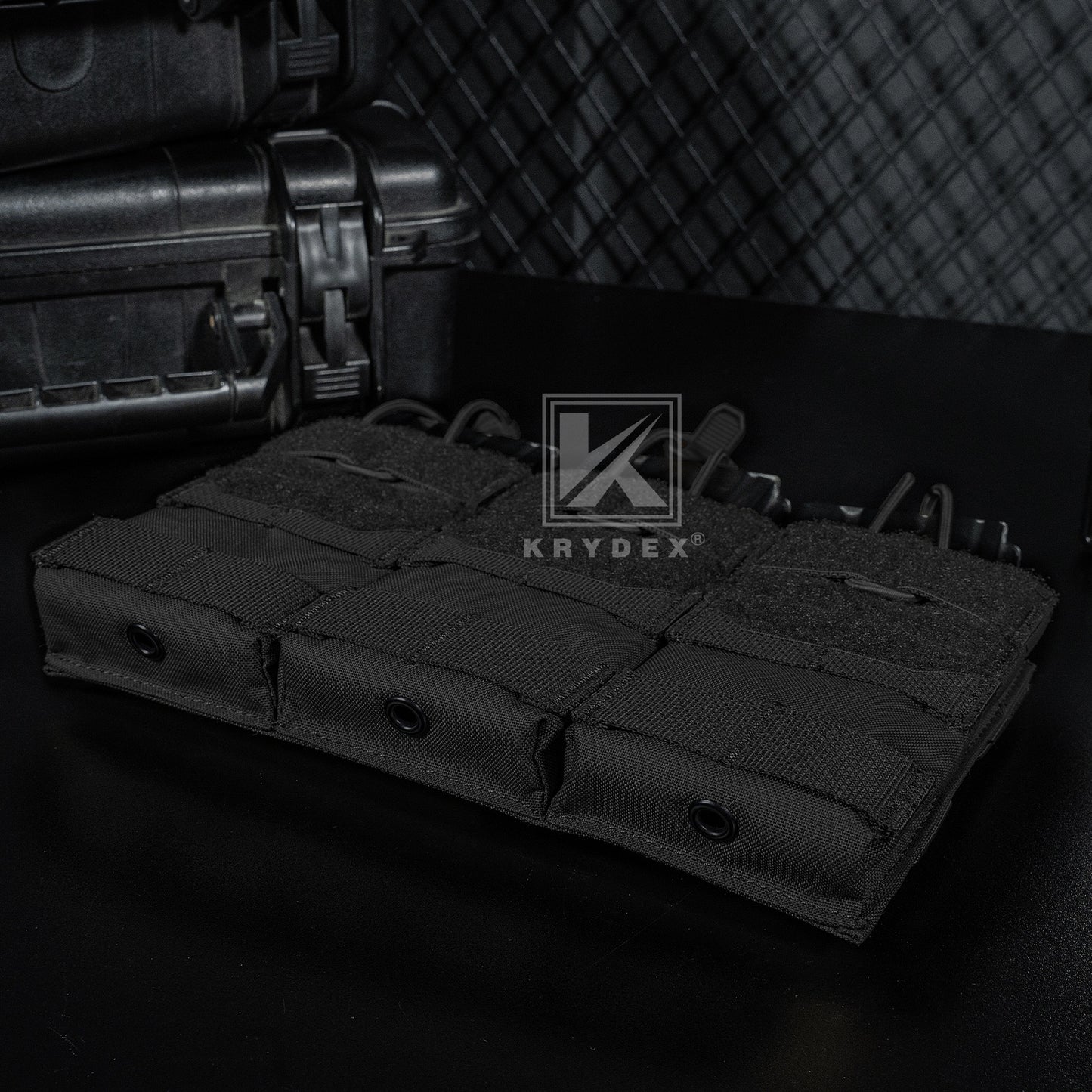 Krydex Tactical 556 Triple Mag Pouch Open Top MOLLE Magazine Holder for M4/M16/AR15 Fast Draw Quick Reload