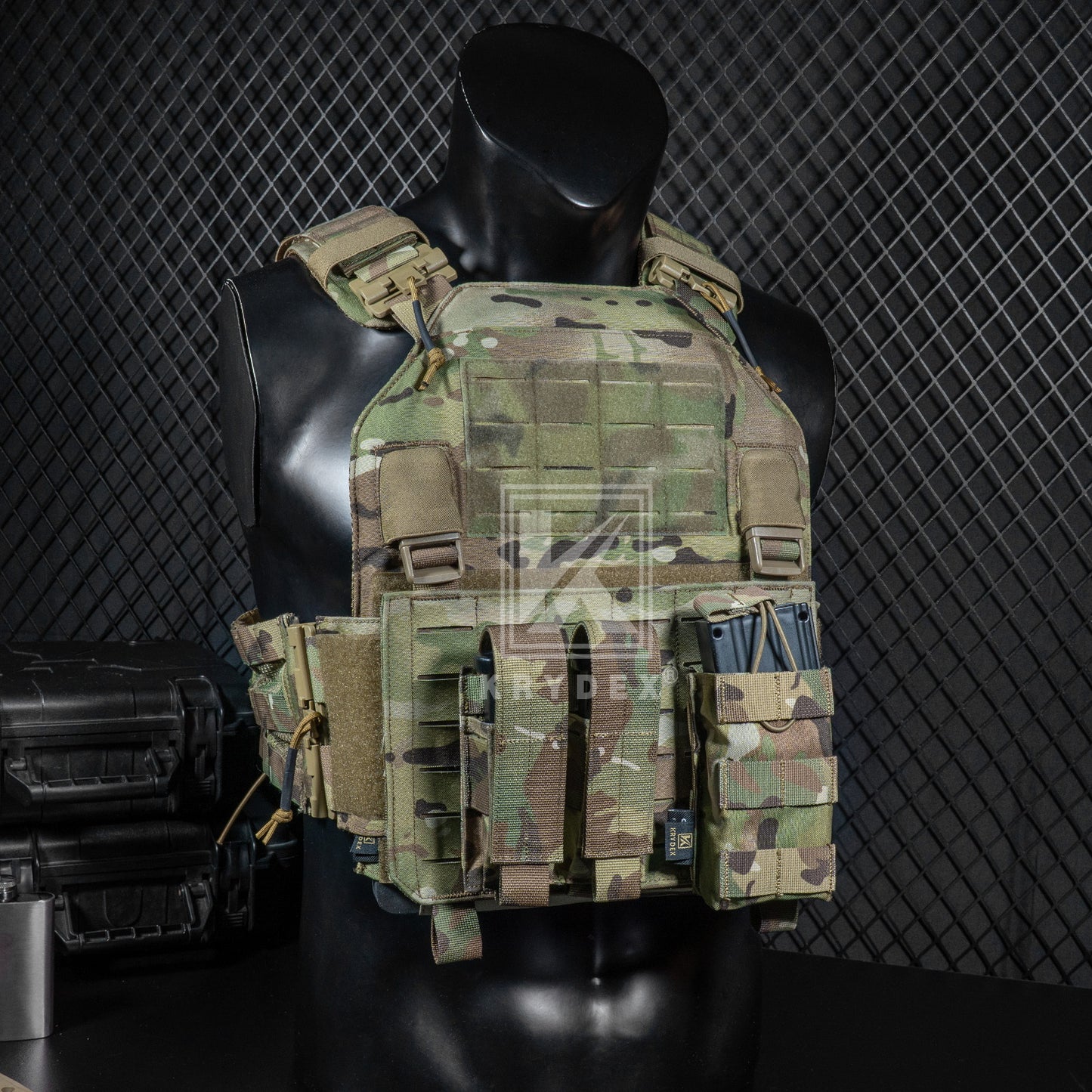 Krydex Tactical 9mm Double Mag Pouch Modular Single / Double Stack Pistol Magzine Holder MOLLE Compatible