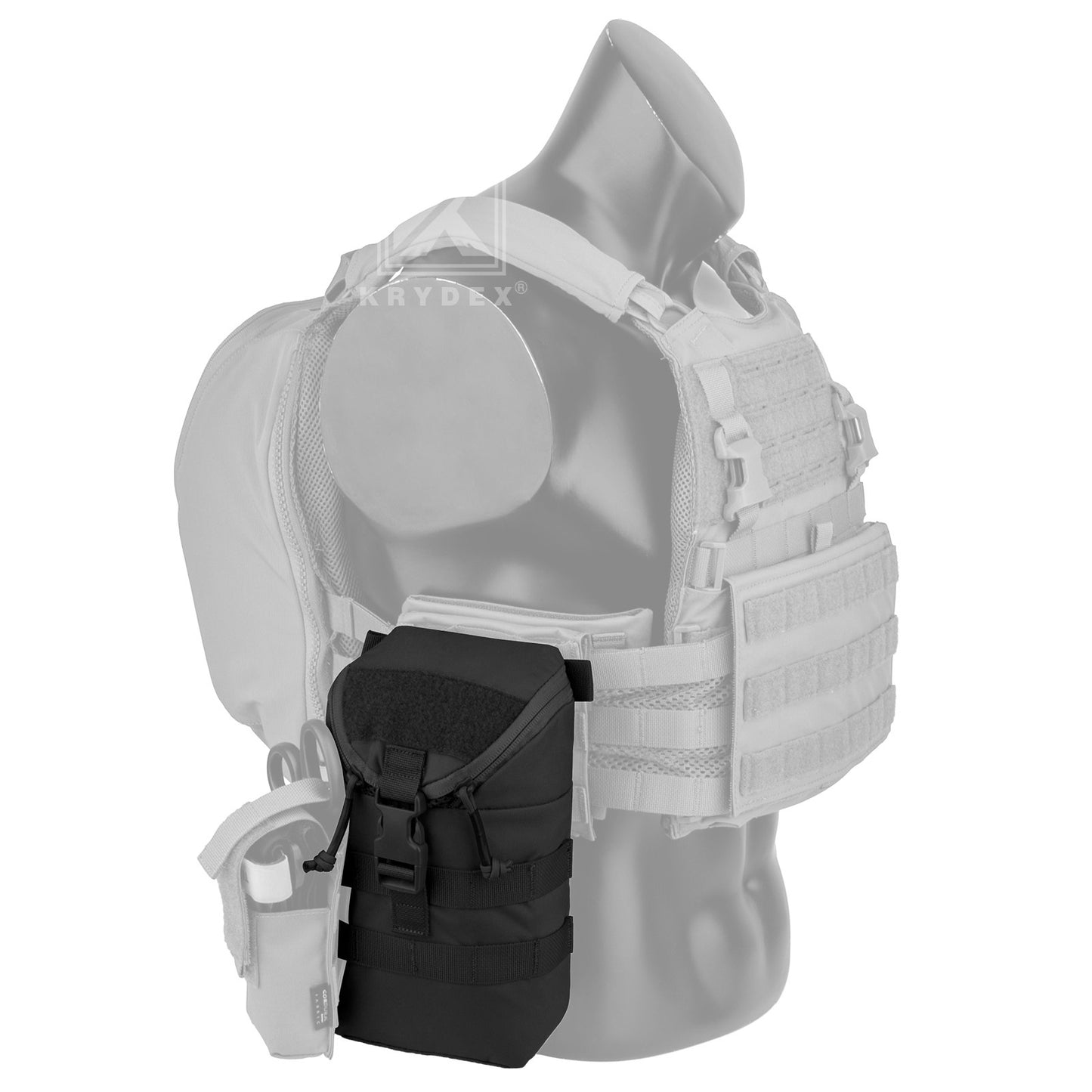 Krydex Tactical Zip Rip GP Pouch Vertical Utility Molle Medical Pouch Quick Access Side Pocket