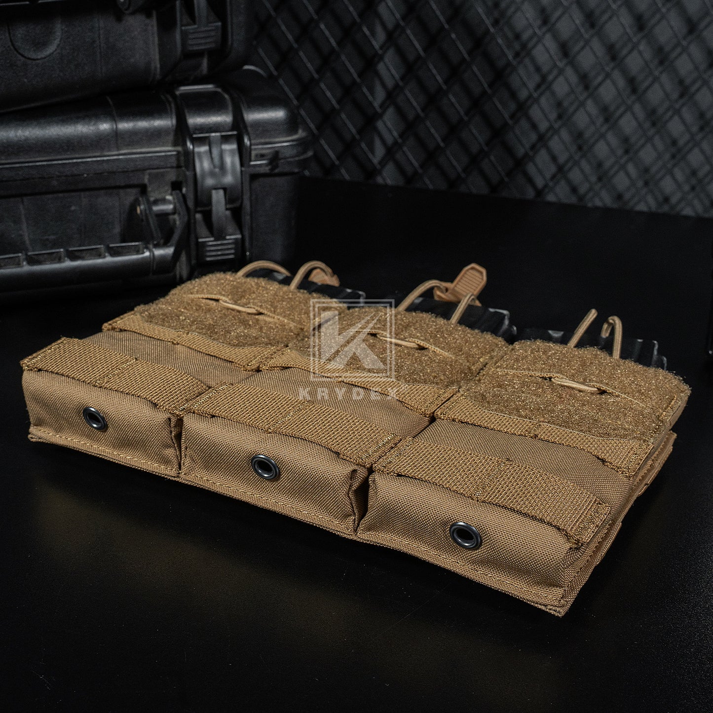 Krydex Tactical 556 Triple Mag Pouch Open Top MOLLE Magazine Holder for M4/M16/AR15 Fast Draw Quick Reload