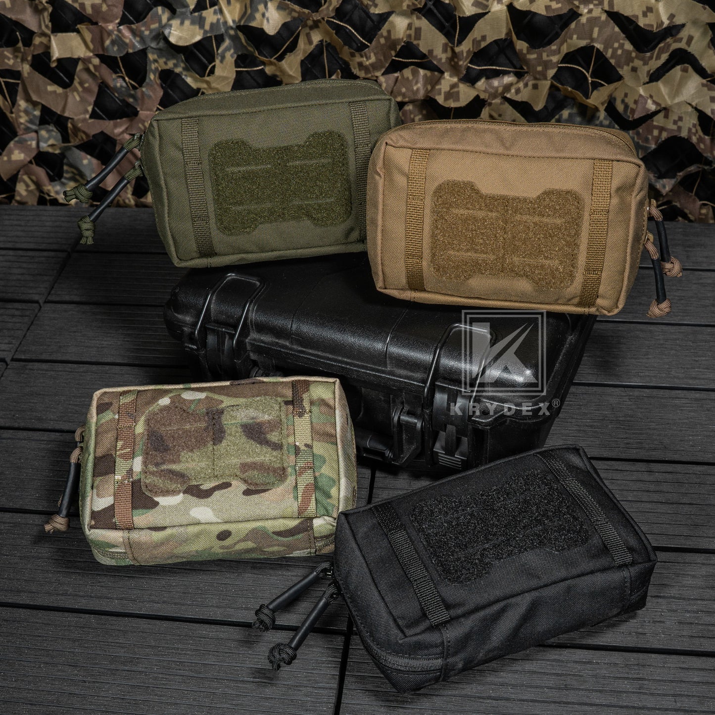 Krydex Tactical Tac MOLLE Pouch EDC GP Pouch Utility Compact Bag for Tactical Vest BackPack Patrol Belt