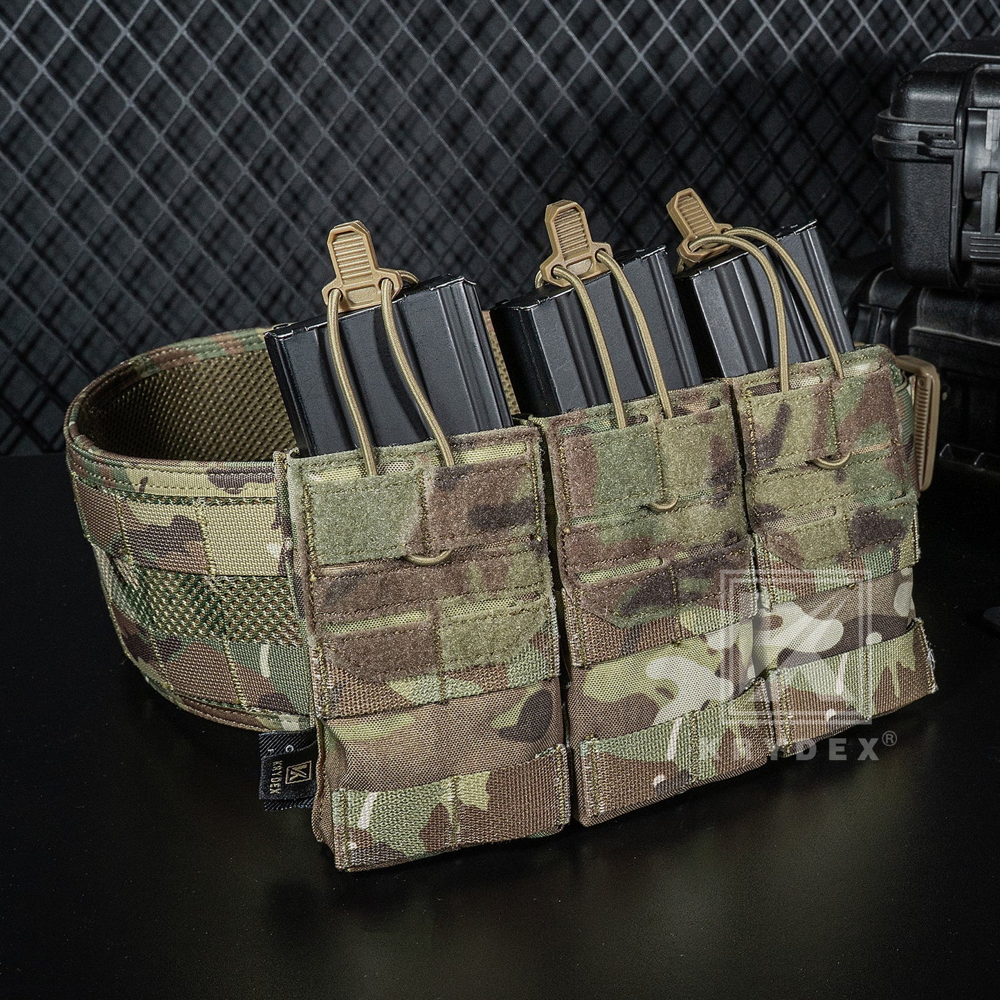 Krydex Tactical 556 Triple Mag Pouch Open Top MOLLE Magazine Holder for M4/M16/AR15 Fast Draw Quick Reload