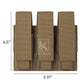 Krydex Tactical 9mm Triple Mag Pouch Modular Single / Double Stack Pistol Magzine Holder MOLLE Compatible