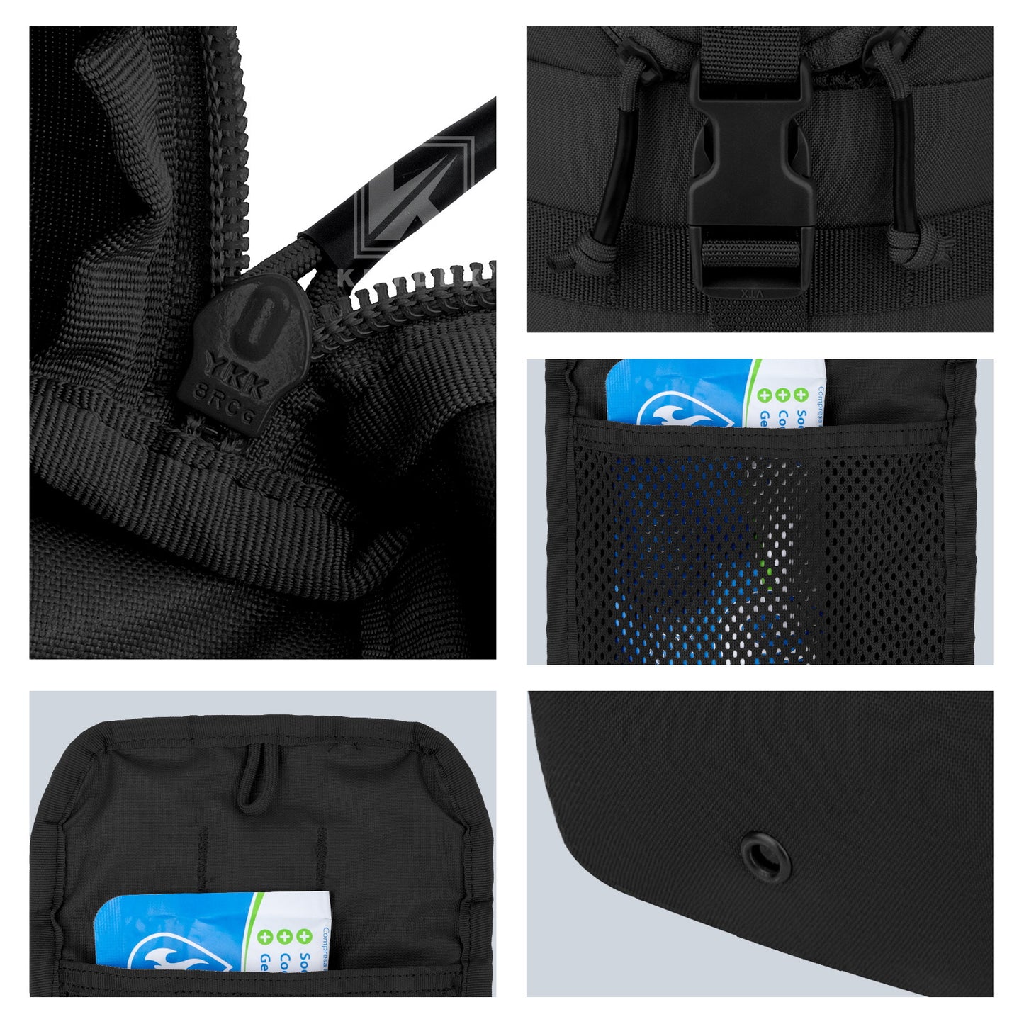 Krydex Tactical Zip Rip GP Pouch Vertical Utility Molle Medical Pouch Quick Access Side Pocket