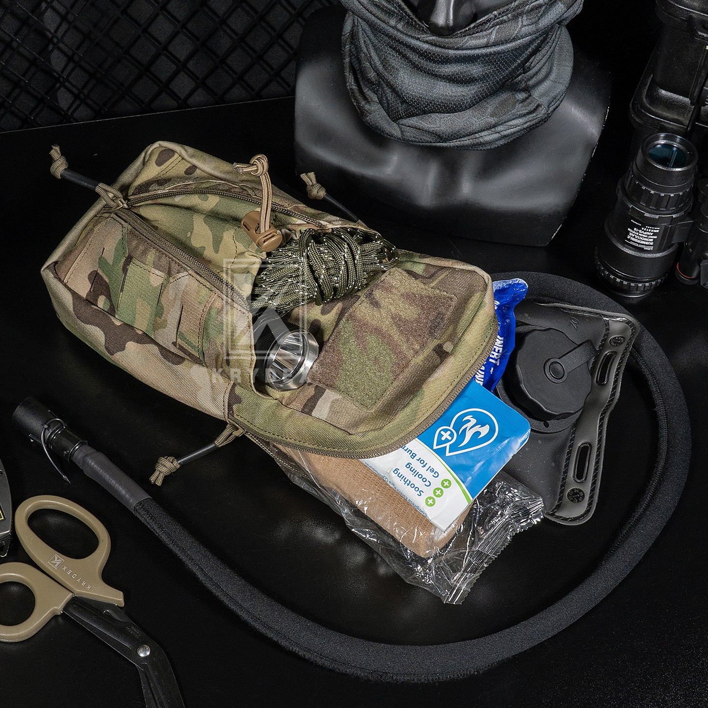 Krydex Tactical 1L Hydration Pack 34oz TPU Water Bladder MOLLE Attachment Vest Outdoor Hiking Backpack