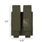 Krydex Tactical 9mm Double Mag Pouch Modular Single / Double Stack Pistol Magzine Holder MOLLE Compatible
