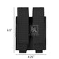 Krydex Tactical 9mm Double Mag Pouch Modular Single / Double Stack Pistol Magzine Holder MOLLE Compatible