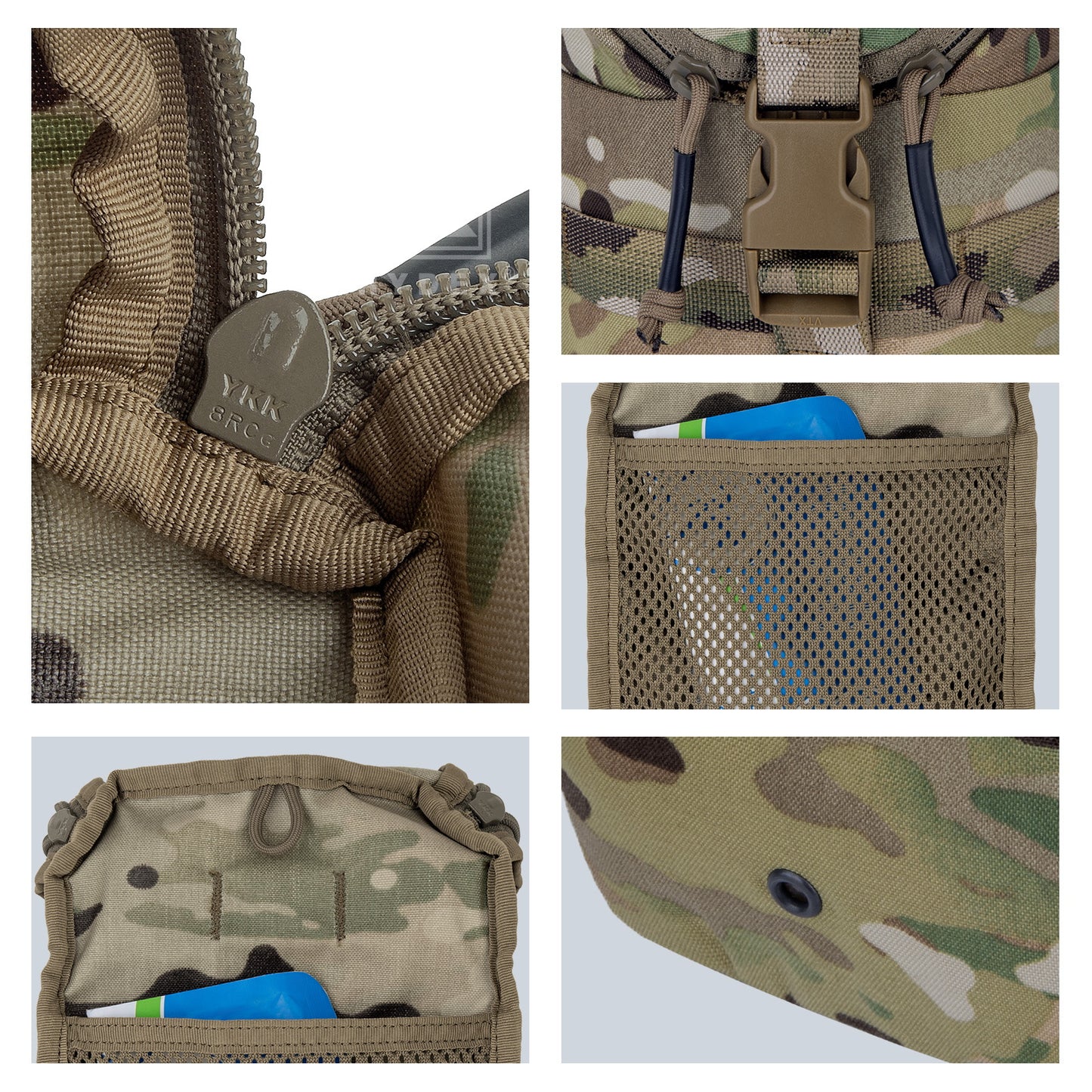 Krydex Tactical Zip Rip GP Pouch Vertical Utility Molle Medical Pouch Quick Access Side Pocket