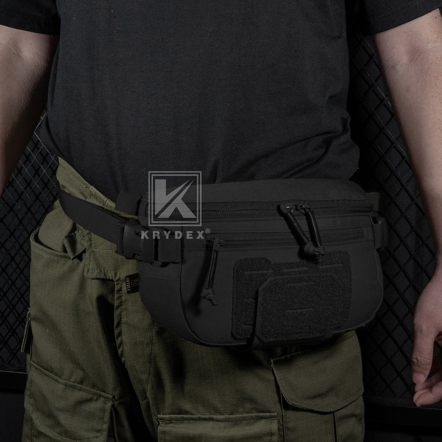 Krydex Tactical Hanger Pouch 3-in-1 Convertible Dangler Carrier Drop Pouch Multi-Function Sling Bag/Waist Fanny Pack/Lower Abdominal Pouch for Plate Carrier