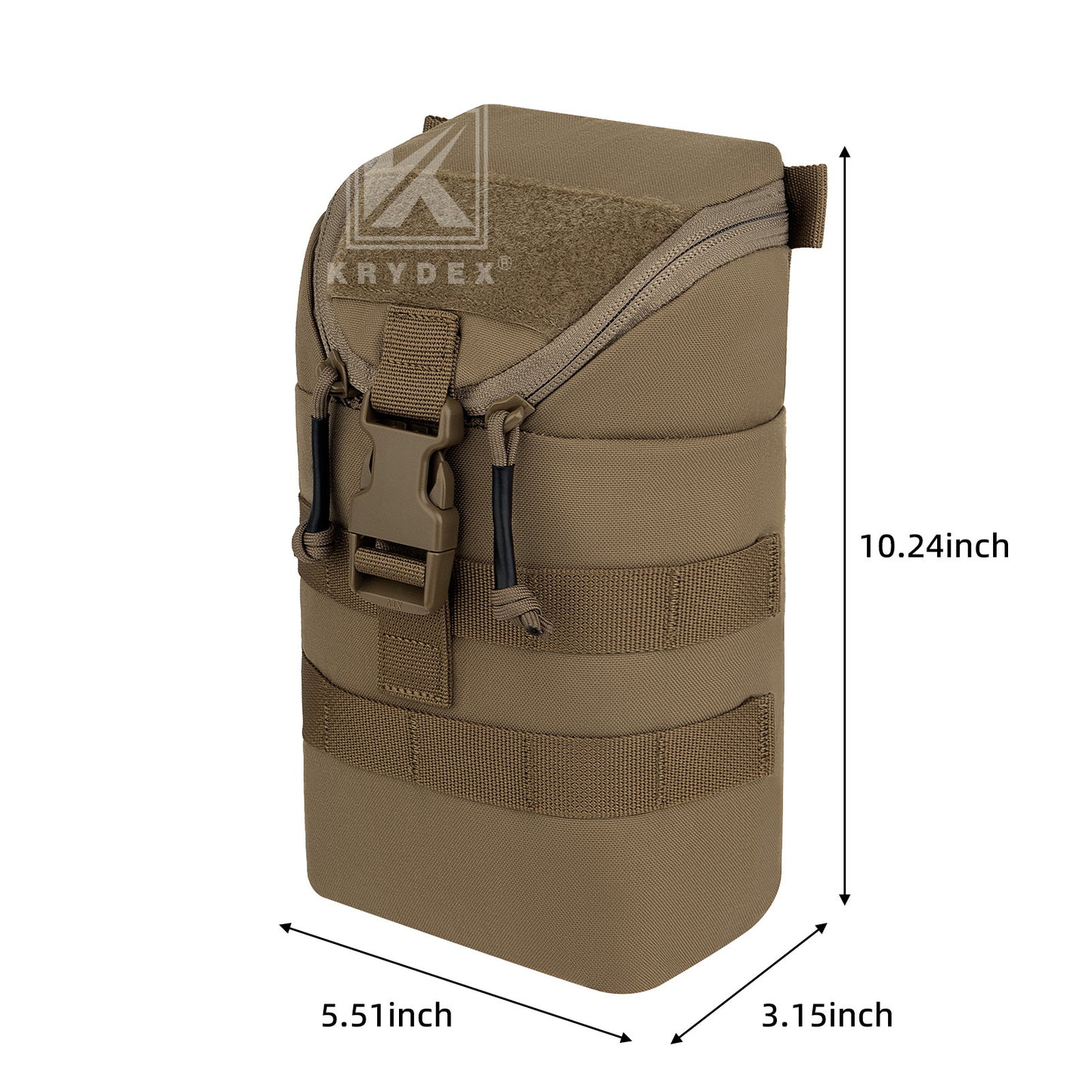 Krydex Tactical Zip Rip GP Pouch Vertical Utility Molle Medical Pouch Quick Access Side Pocket