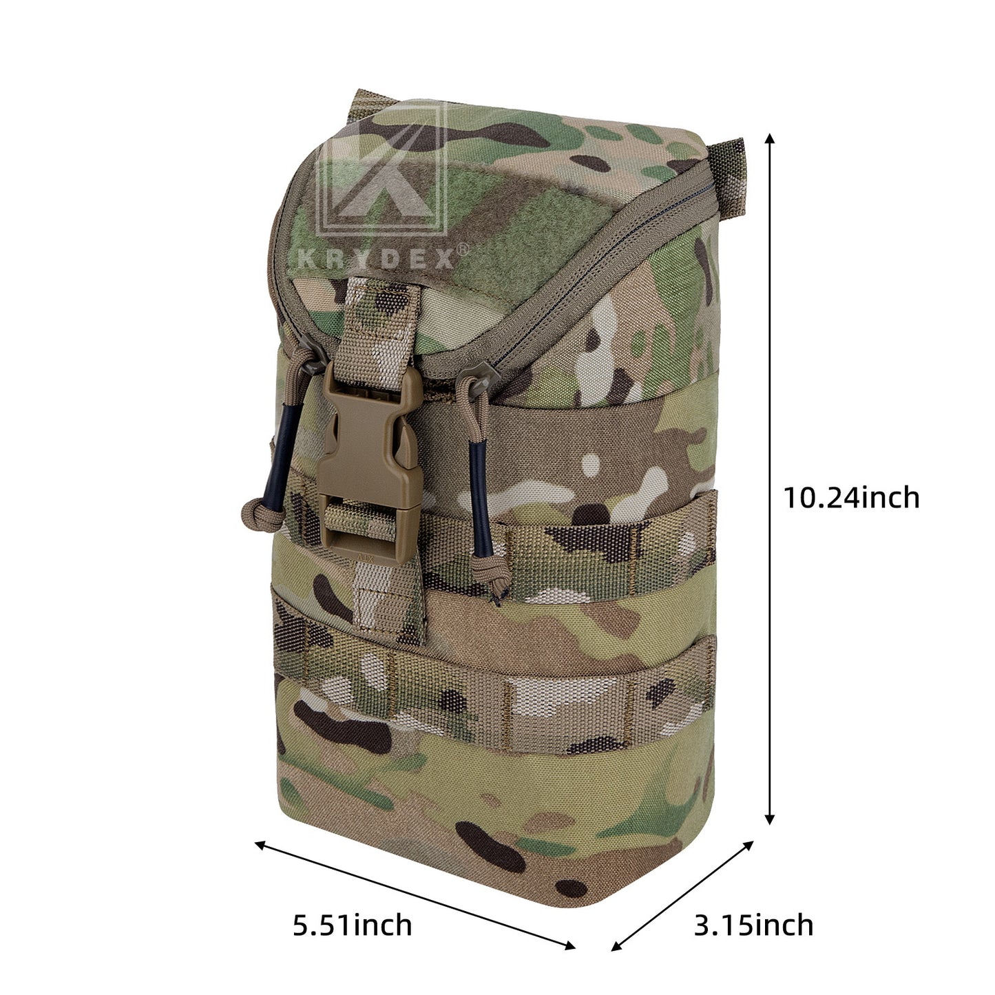 Krydex Tactical Zip Rip GP Pouch Vertical Utility Molle Medical Pouch Quick Access Side Pocket