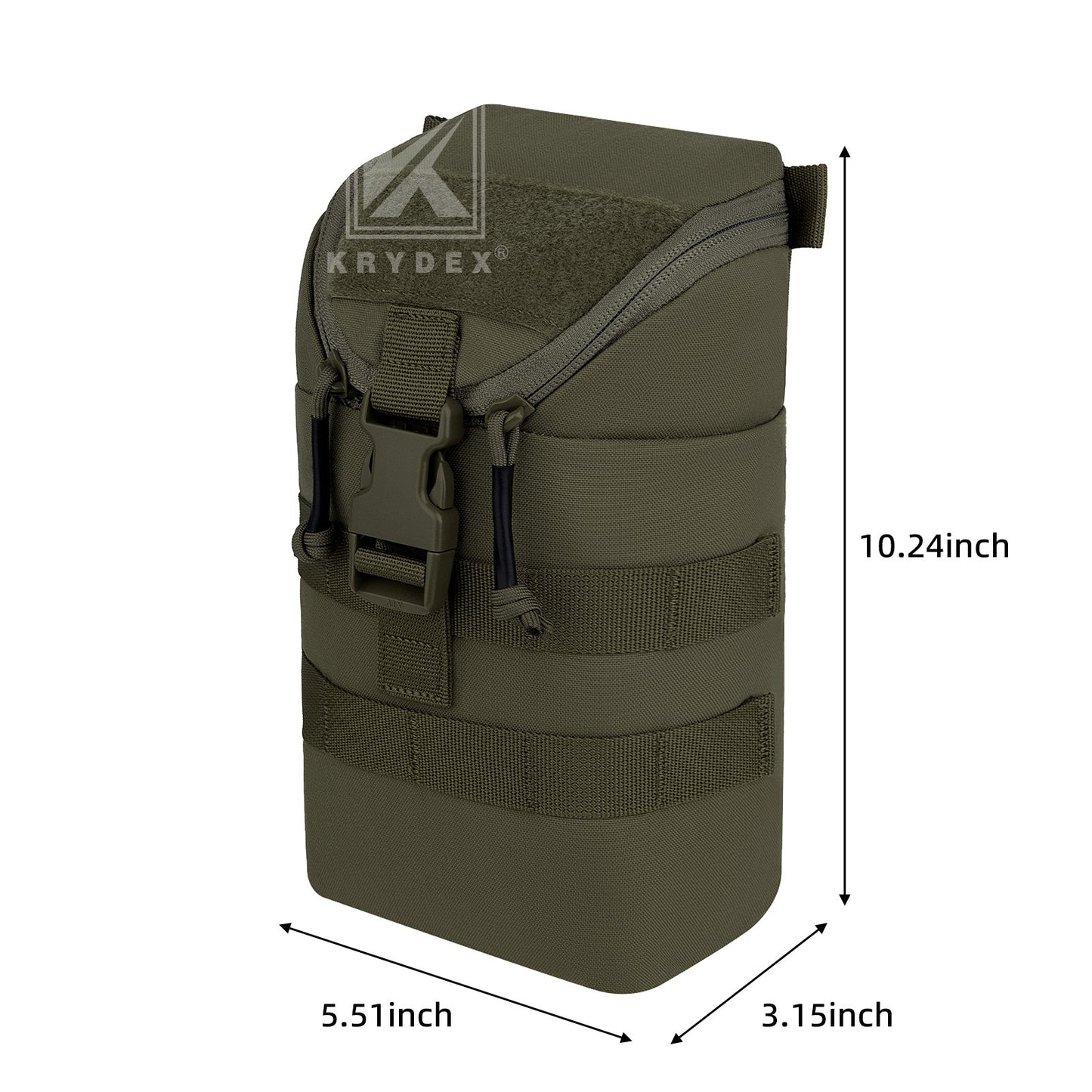 Krydex Tactical Zip Rip GP Pouch Vertical Utility Molle Medical Pouch Quick Access Side Pocket
