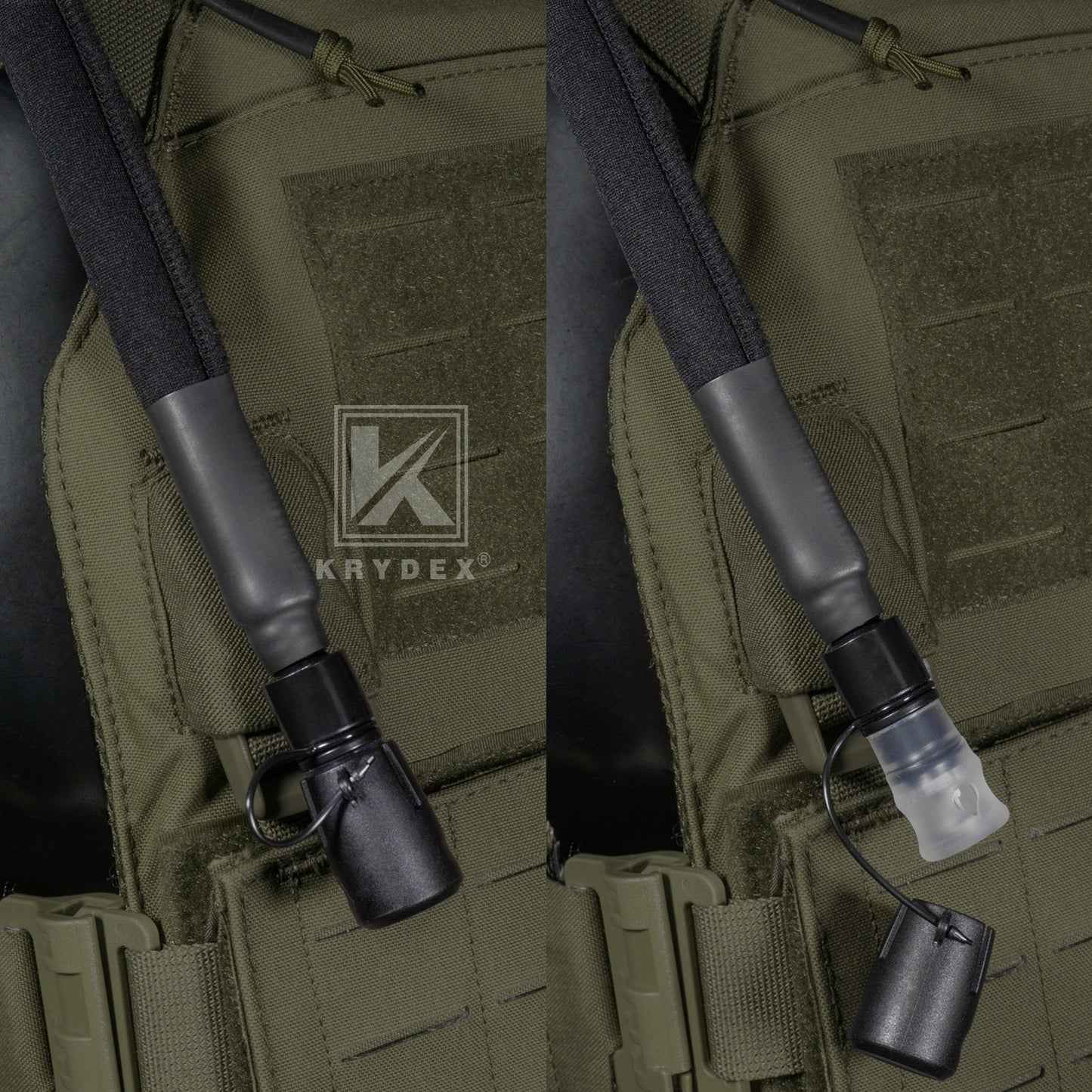 Krydex Tactical 1L Hydration Pack 34oz TPU Water Bladder MOLLE Attachment Vest Outdoor Hiking Backpack