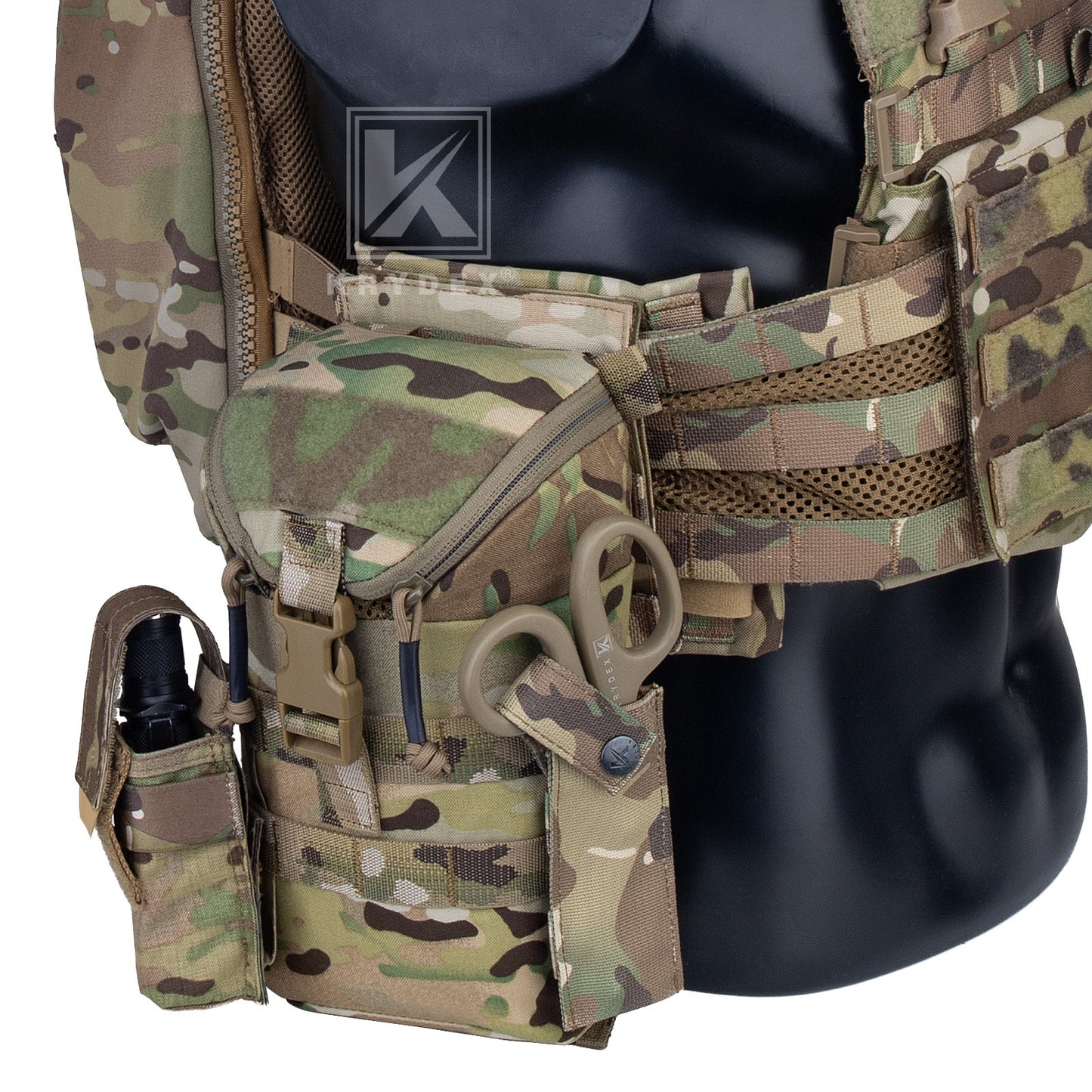 Krydex Tactical Zip Rip GP Pouch Vertical Utility Molle Medical Pouch Quick Access Side Pocket