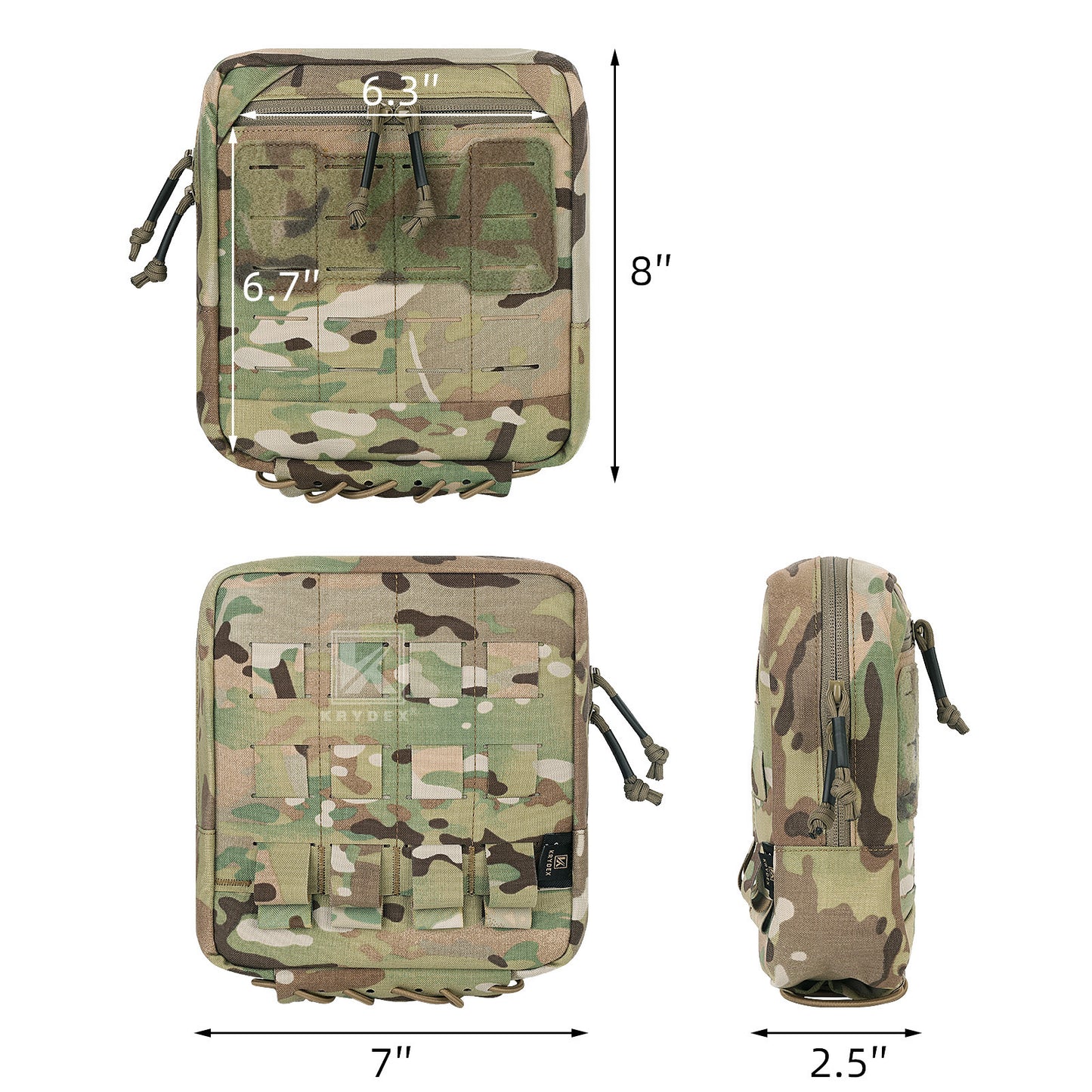 Krydex Tactical 8x7 Admin Pouch MOLLE Low Profile Modular Medic Pouch Tourniquet Holder