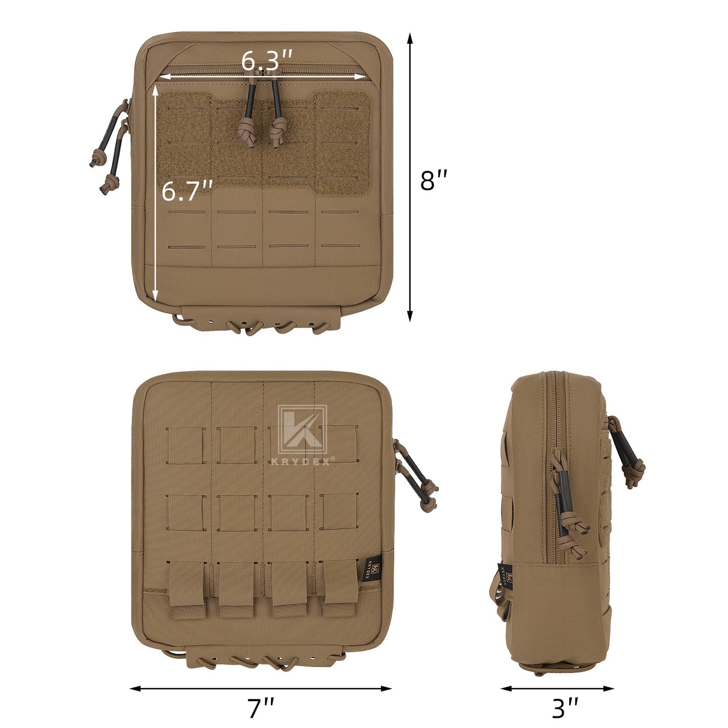 Krydex Tactical 8x7 Admin Pouch MOLLE Low Profile Modular Medic Pouch Tourniquet Holder