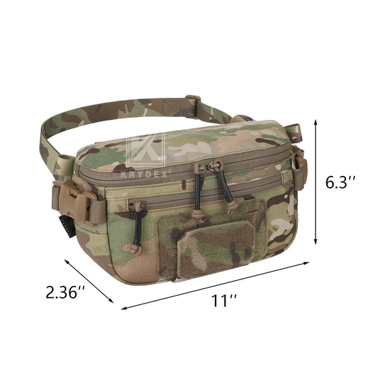 Krydex Tactical Hanger Pouch 3-in-1 Convertible Dangler Carrier Drop Pouch Multi-Function Sling Bag/Waist Fanny Pack/Lower Abdominal Pouch for Plate Carrier