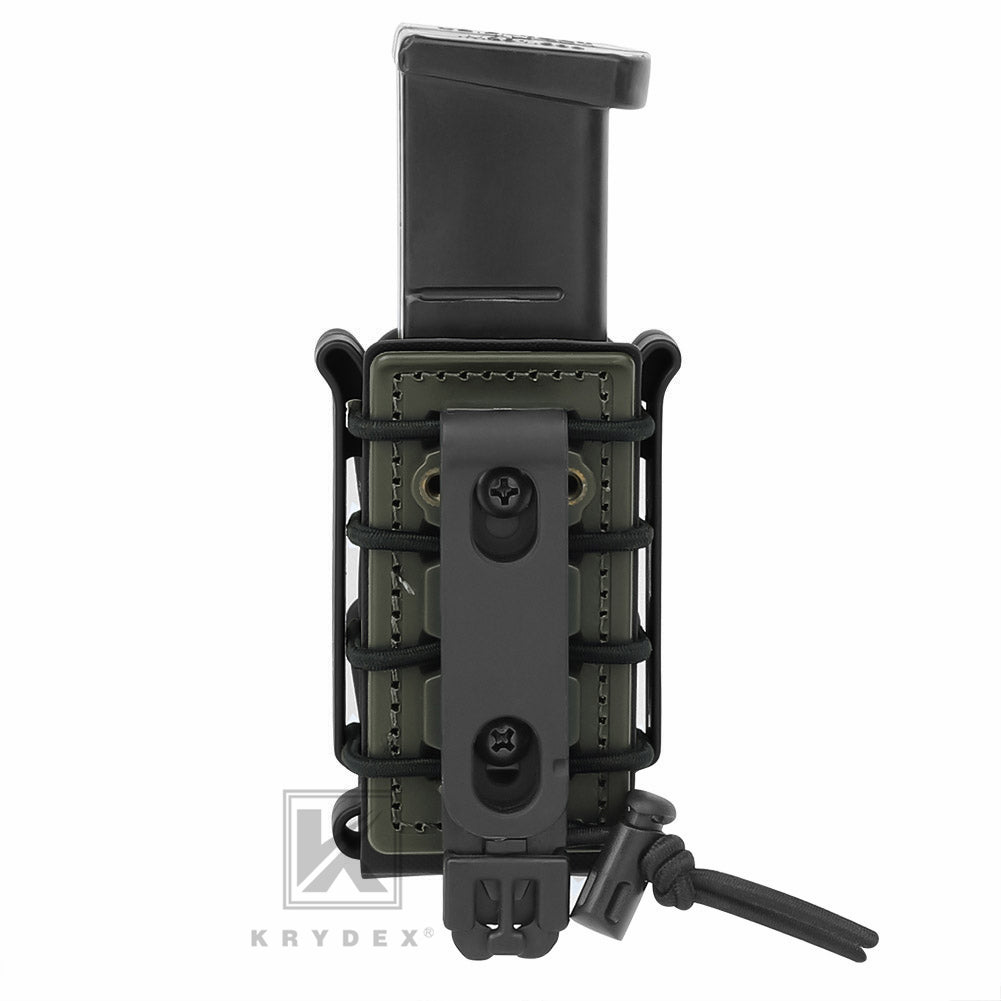 KRYDEX Soft Shell 9mm Pistol Mag Pouch Magazine Carrier Holder with Belt Clip Short