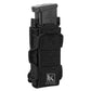 Krydex Tactical 9mm Magazine Pouch Open Top Pistol Mag Carrier Rapid Access MOLLE Compatible