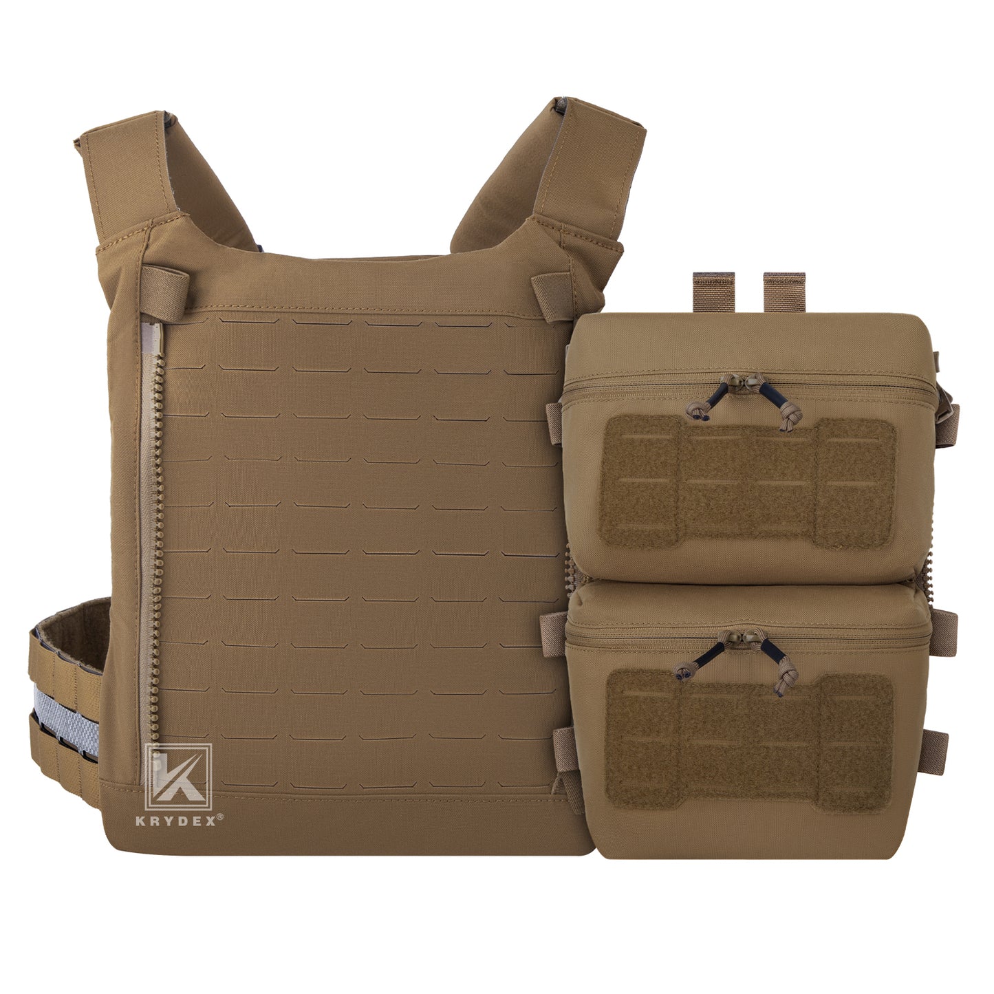 Krydex Tactical Back Panel Double Pouch Assault Zip On Modular Backpack for V5 vest