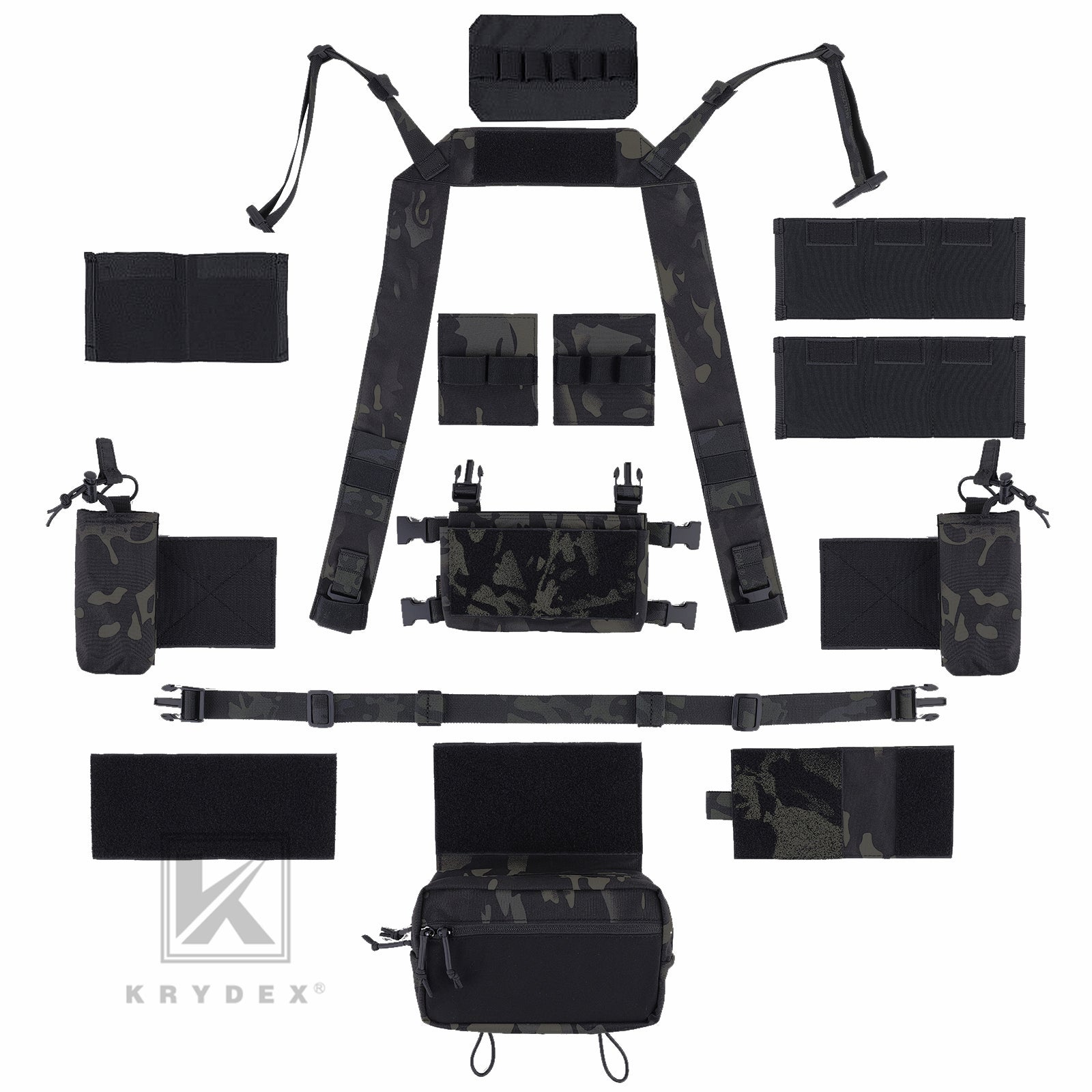 KRYDEX GEAR Harnais tactique pour harnais d'épaule et sangle arrière pour MK3 MK4 D3CRM Chest Rig (marron coyote KRYDEX GEAR Harnais tactique pour harnais d'épaule et sangle arrière pour MK3 MK4 D3CRM Chest Rig (marron coyote