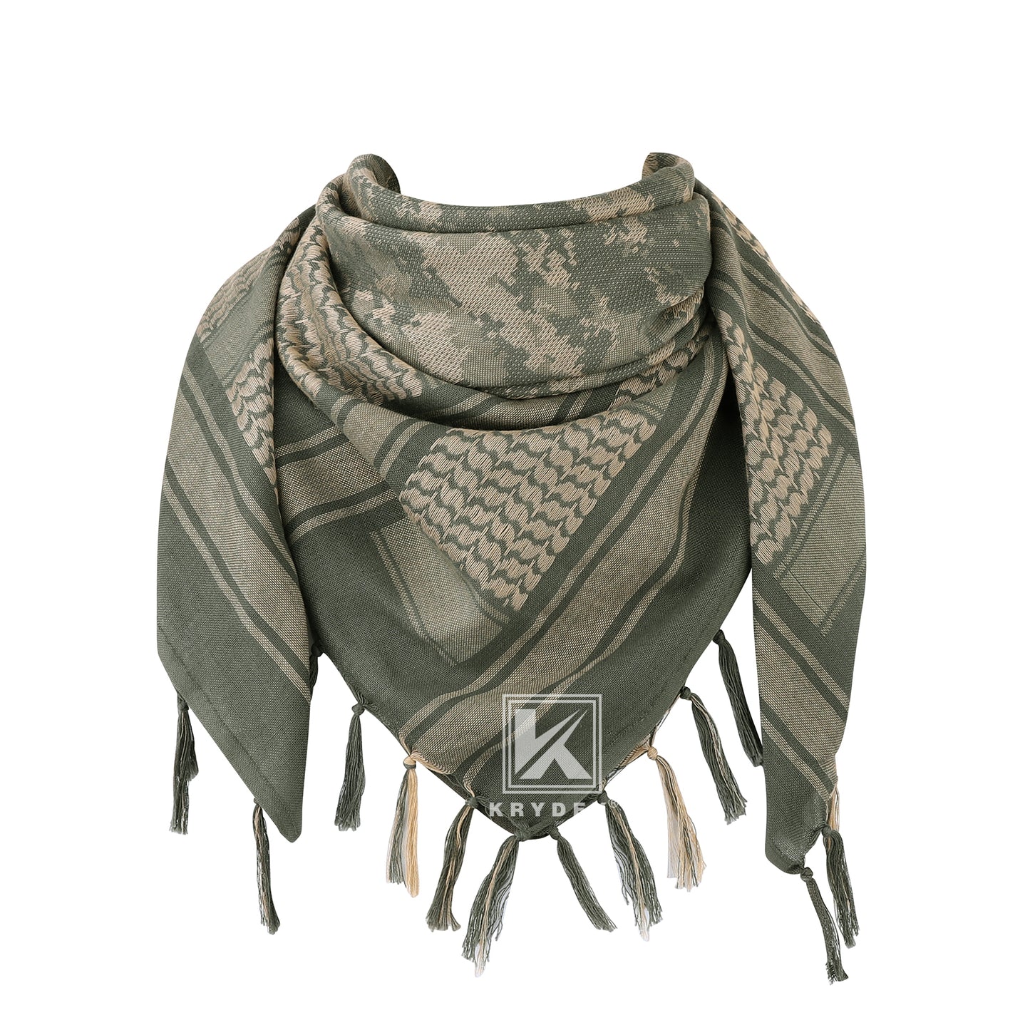 Krydex Tactical Scarf Headwrap Facecover Cotton Shemagh Breathable Balaclava Face Mask Neck Gaiter 43” x 43”
