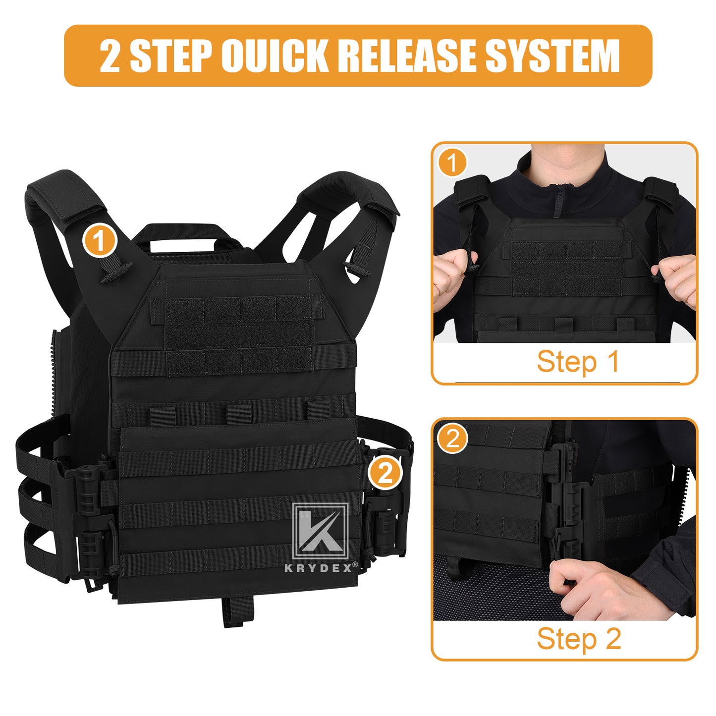 Krydex Tactical JPC 2.0 Plate Carrier Quick Release Tube Cummerbund Assaulter Armor Vest