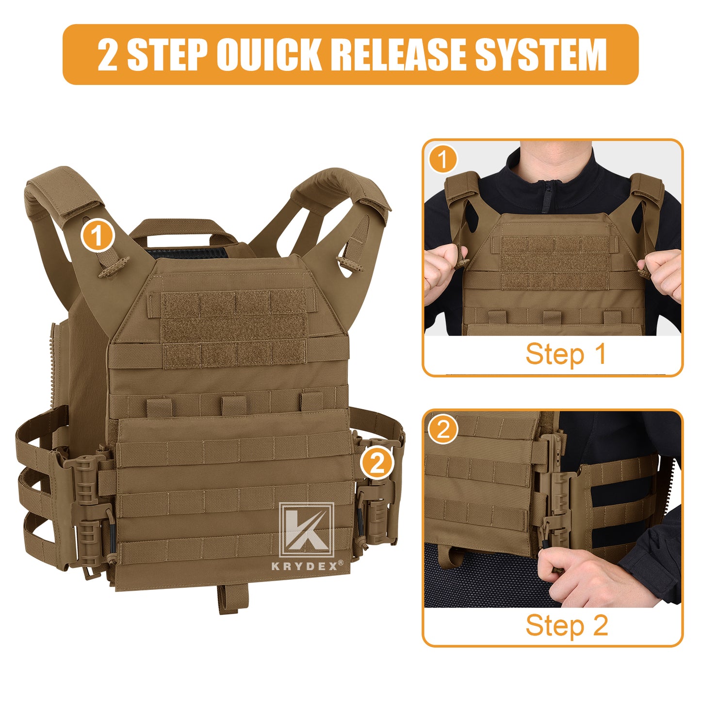Krydex Tactical JPC 2.0 Plate Carrier Quick Release Tube Cummerbund Assaulter Armor Vest
