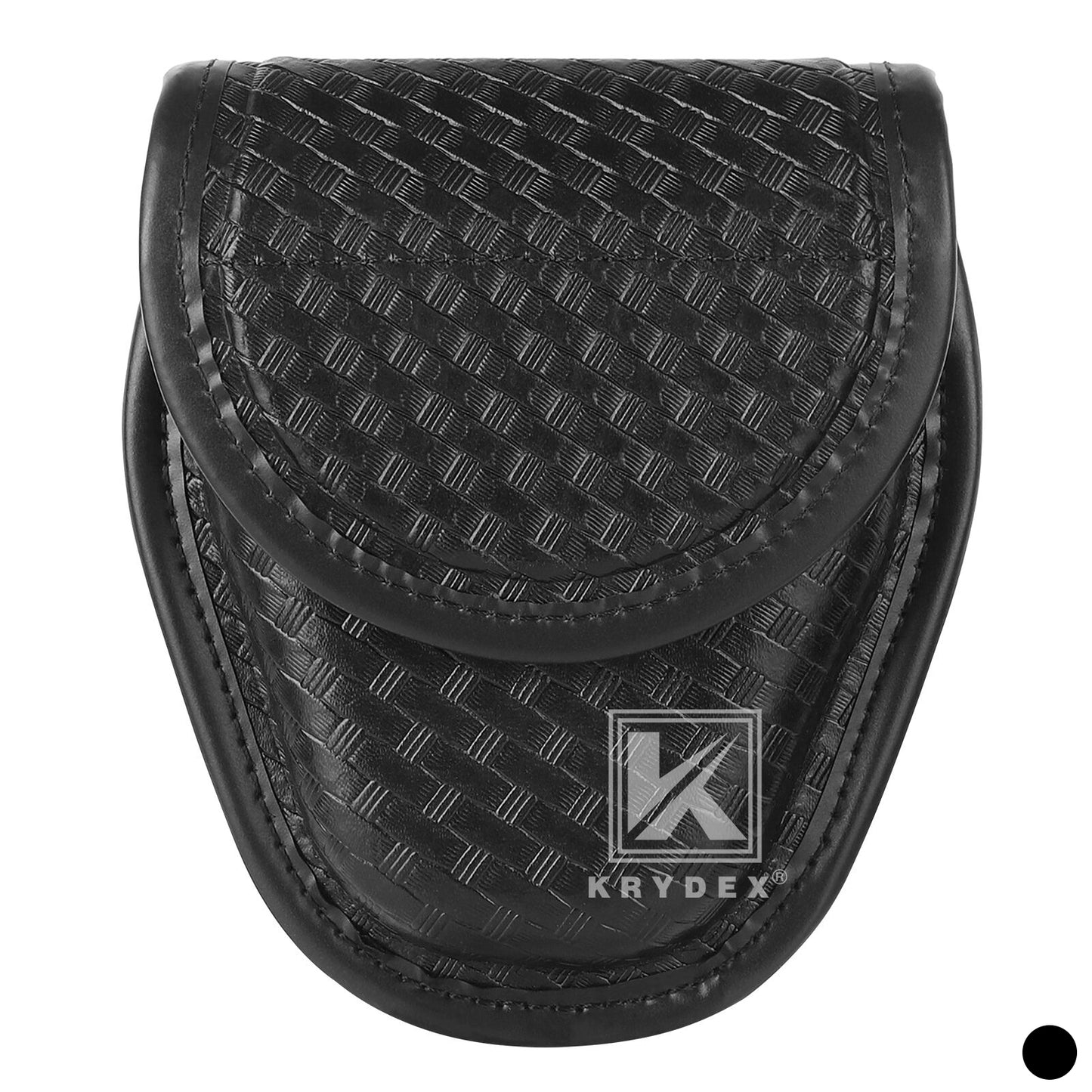 Krydex Hidden Snap Basket weave Handcuff Case Single Handcuff Pouch Fits 2” & 2.25” Duty Belt For Police Law Enforcement & Security Guard Equipment
