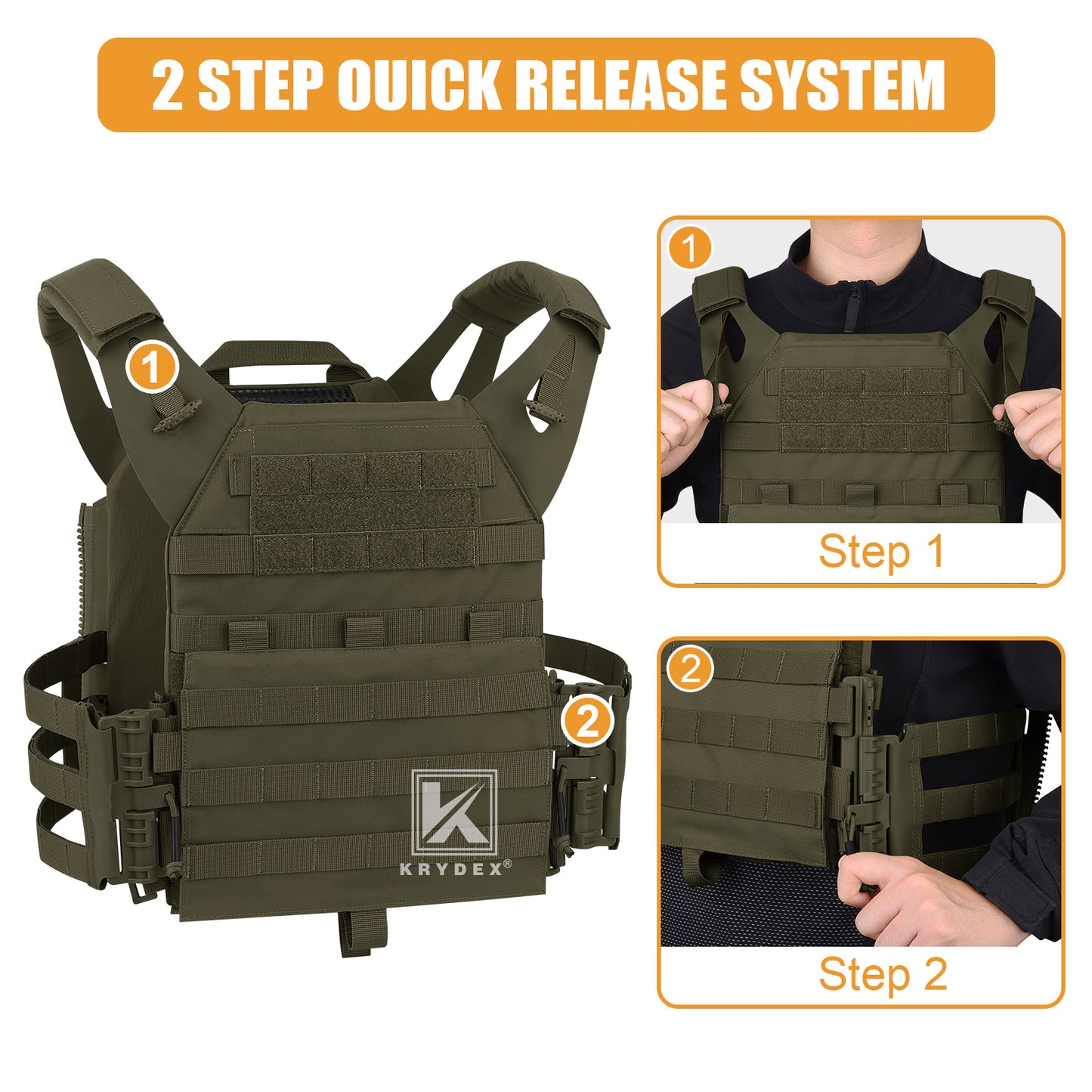 Krydex Tactical JPC 2.0 Plate Carrier Quick Release Tube Cummerbund Assaulter Armor Vest