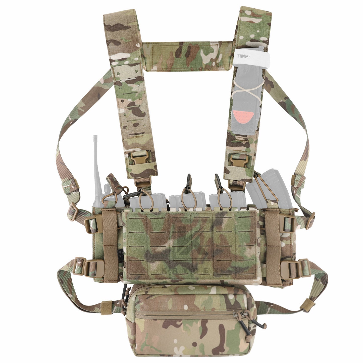 Krydex Tactical Chest Rig Padded Shoulder Strap Laser Cut H-Harness Fat Shoulder Waist Back Strap for Micro Fight Chassic Placard