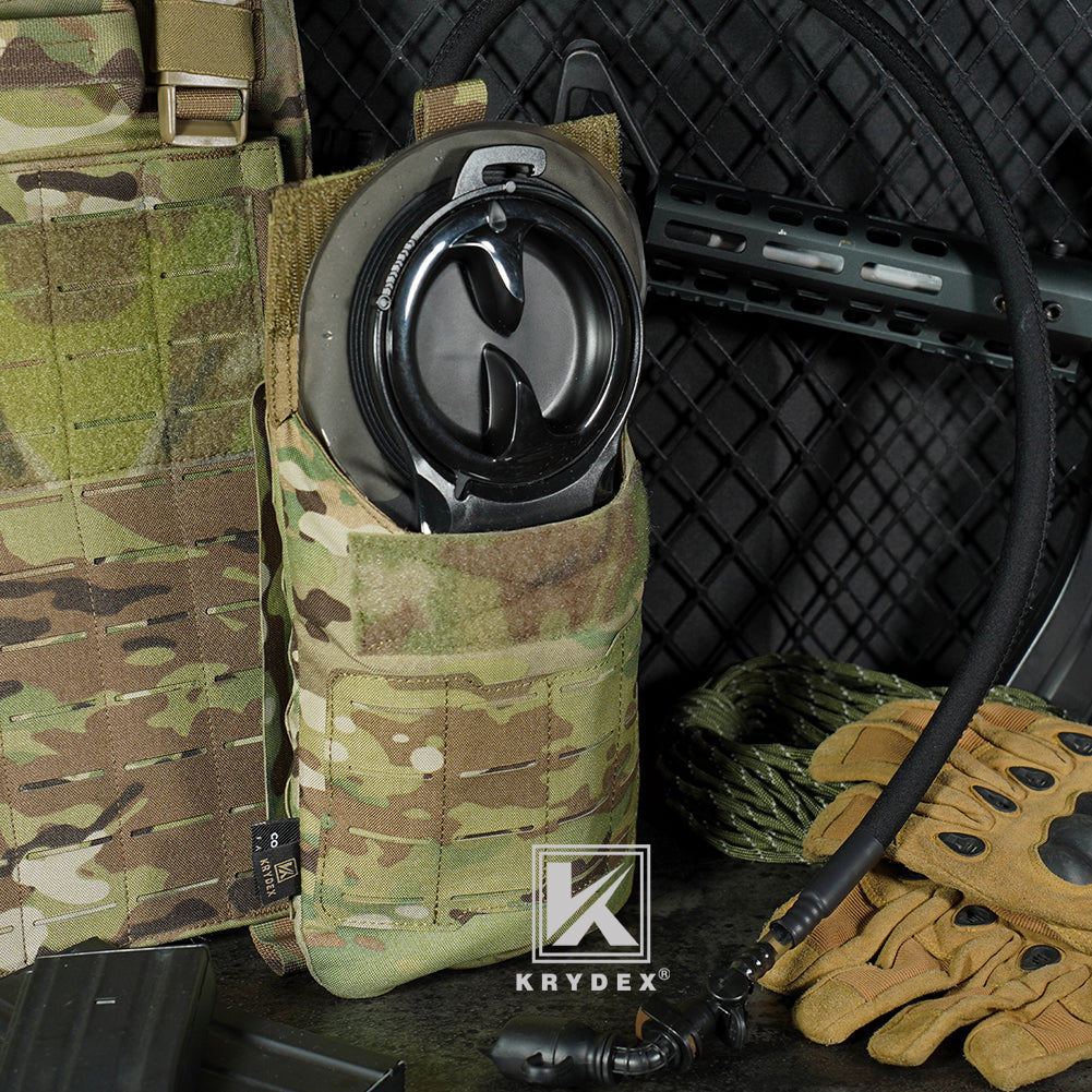 Krydex Tactical 1.5L 50oz Hydration Bladder Pouch Low Profile Hydra Carrier MOLLE Water Pack