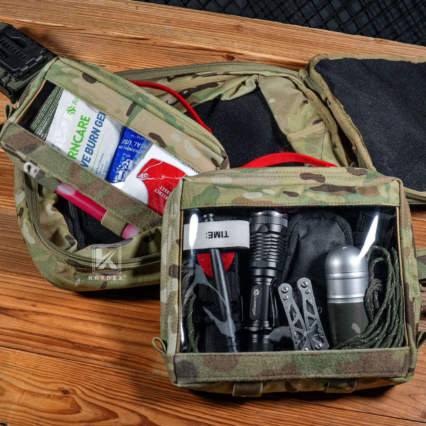 Krydex Clear Top Insert Large/Small for D3 Tactical Backpack Organizer Bag Hook & Loop Medic Pouch