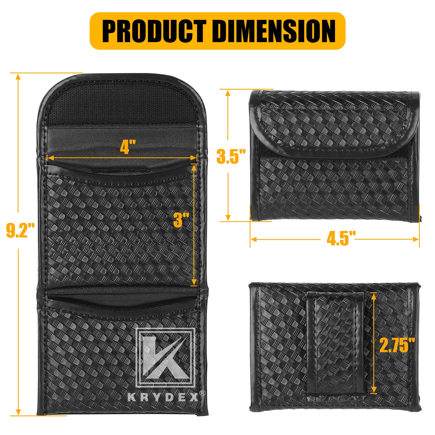 Krydex Flat Glove Holder Latex Nitrile Disposable Gloves Pouch Basket Weave Keeper Fits 2" & 2.25" Duty Belt For Police Firefighter Law enforcement EMT Paramedic First Responders