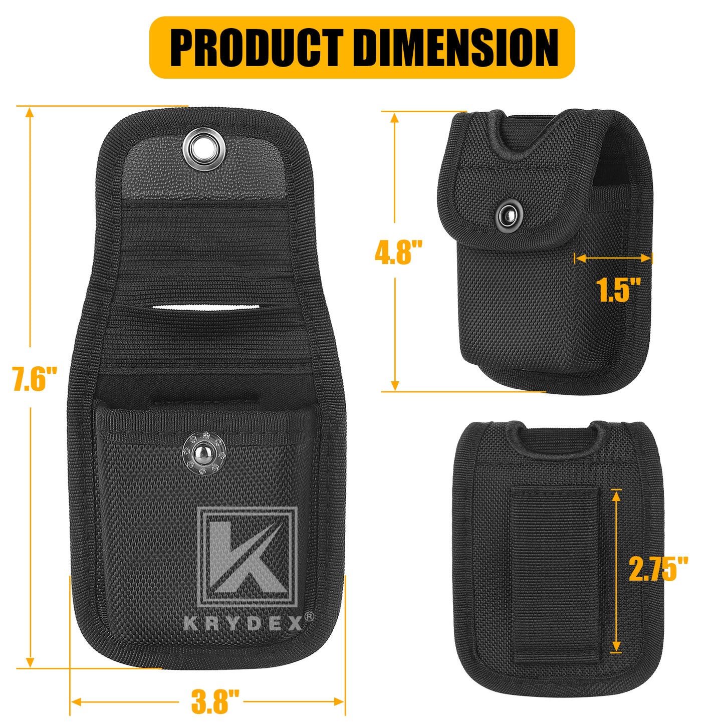 Krydex Glove Holder Nylon Molded Pager Pouch Latex Nitrile Disposable Gloves Pouch Fits 2" & 2.25" Duty Belt For Police Firefighter Law enforcement EMT Paramedic First Responders