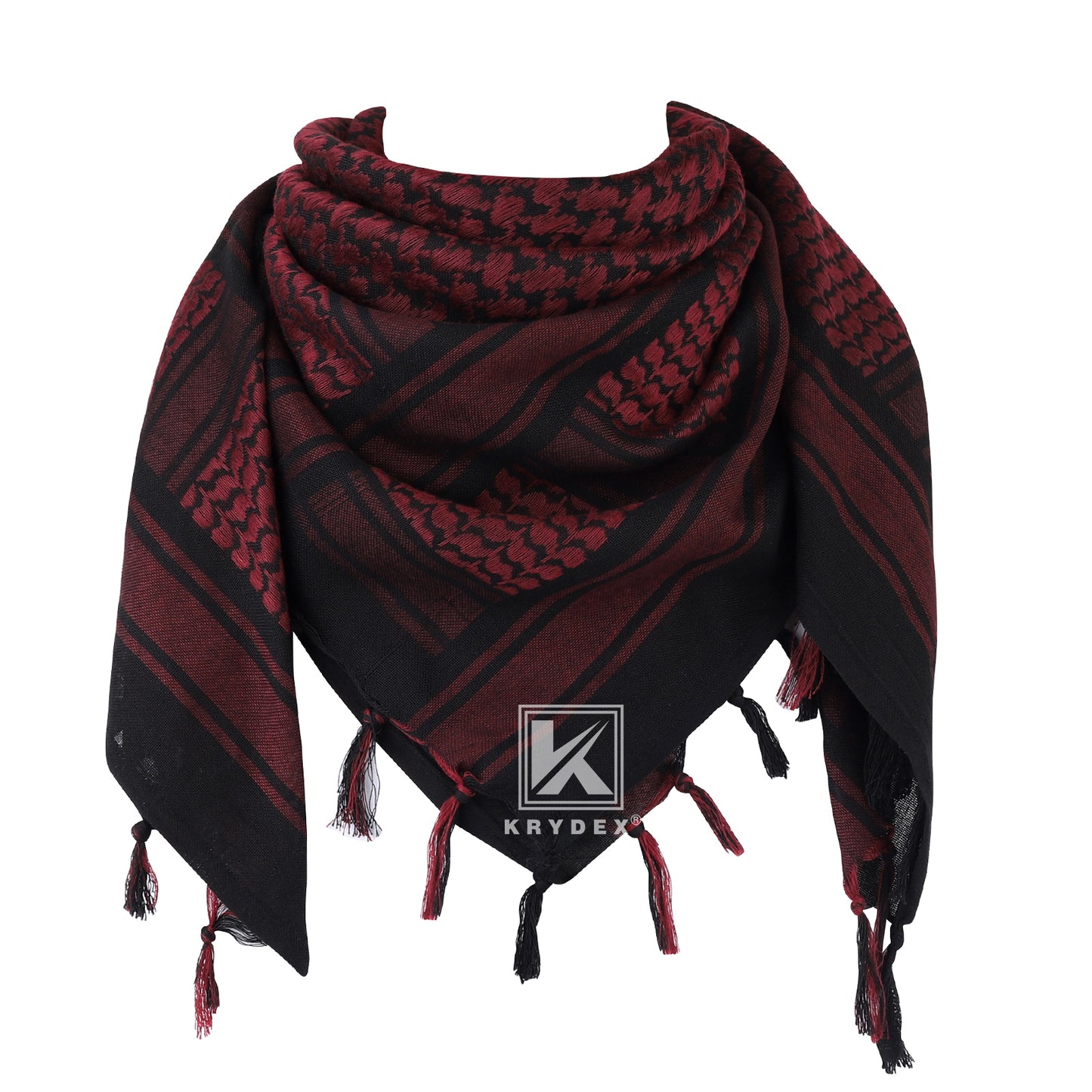 Krydex Tactical Scarf Headwrap Facecover Cotton Shemagh Breathable Balaclava Face Mask Neck Gaiter 43” x 43”