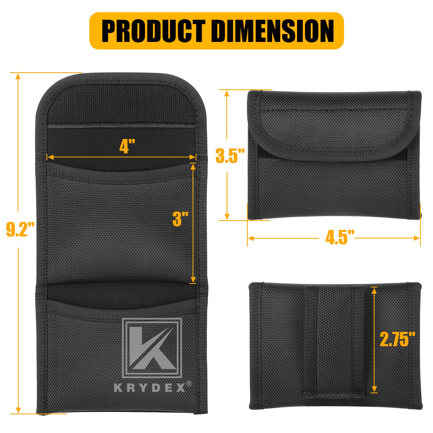 Krydex Flat Glove Holder Latex Nitrile Disposable Gloves Nylon Pouch Fits 2" & 2.25" Duty Belt For Police Firefighter Law enforcement EMT Paramedic First Responders