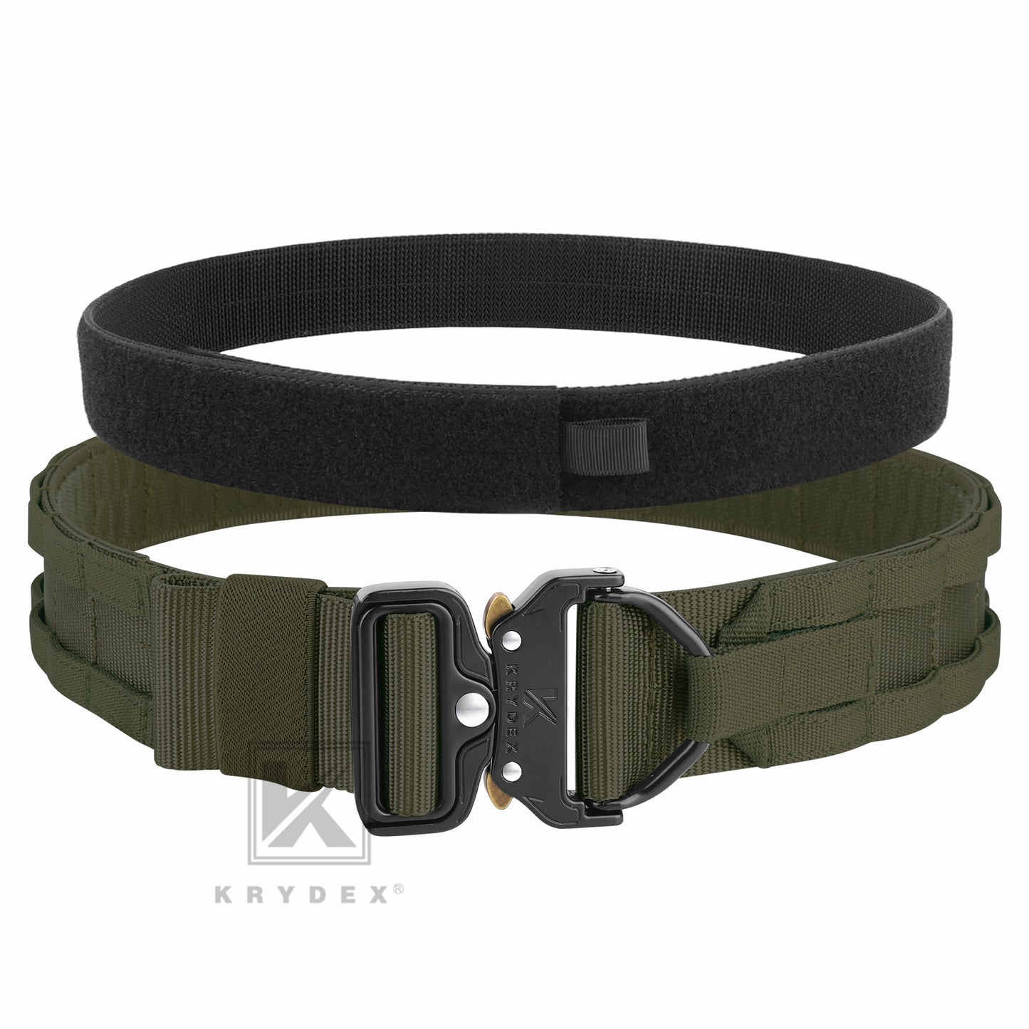 KRYDEX 1.75”& 1.5” Tactical Quick Release MOLLE D-Ring Belt Rigger Duty Gun Belt Outer & Inner Hunting Shooting Belt