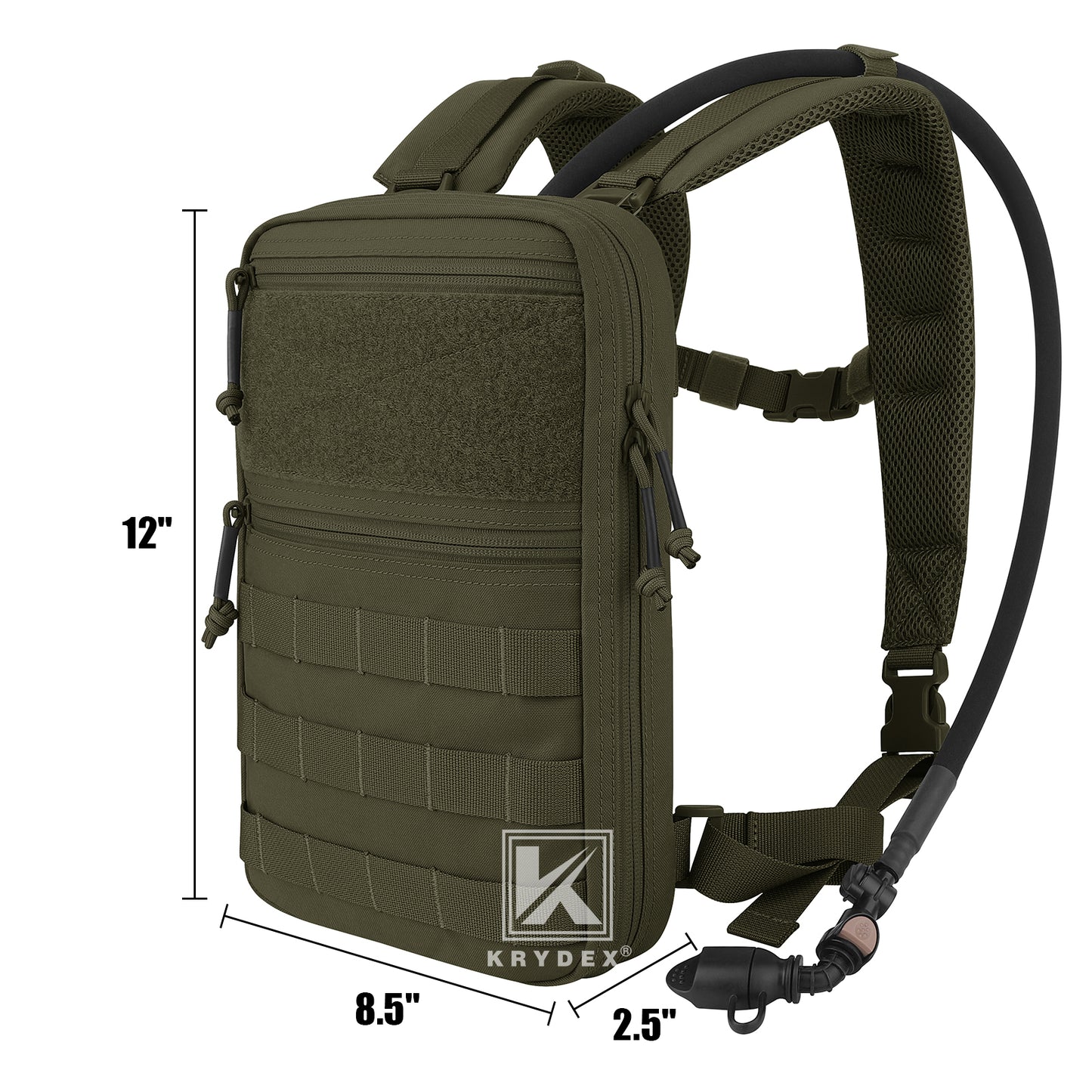 Krydex Tactical Hydration Pack 1.5L 50oz Water Bladder Carrier MOLLE for vest Hydro Backpack