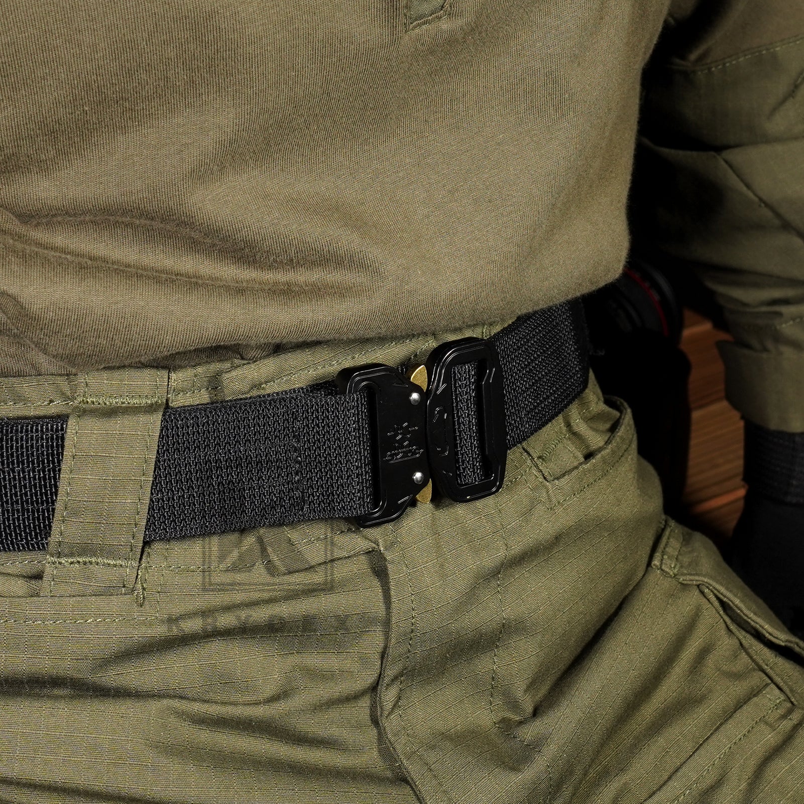 KRYDEX Tactical Duty Belt - 1.5 Inch Double Layer Nylon, Quick Release Flip Top Buckle, Black
