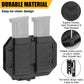 Krydex 9mm Double Stack Magazine Pouch 360° Rotatable Clip Fits 9mm/.40/.45 Double-Stack Mags Adjustable Retention Dual-Lock Mount for 1.5"-2.25" Belts & MOLLE