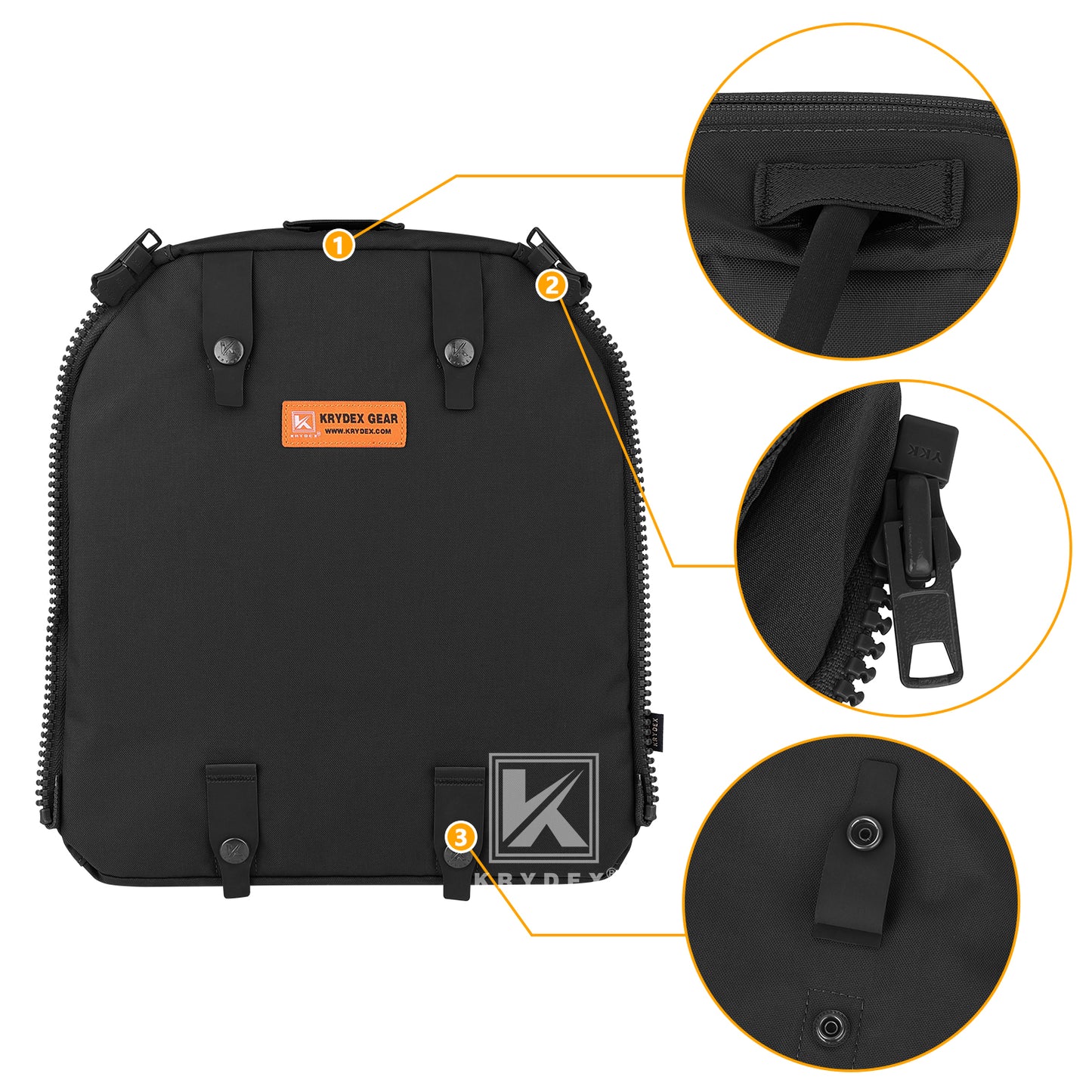 Krydex Tactical Zip-on Back Panel for Scarab Vest MOLLE Helmet Hydration Backpack