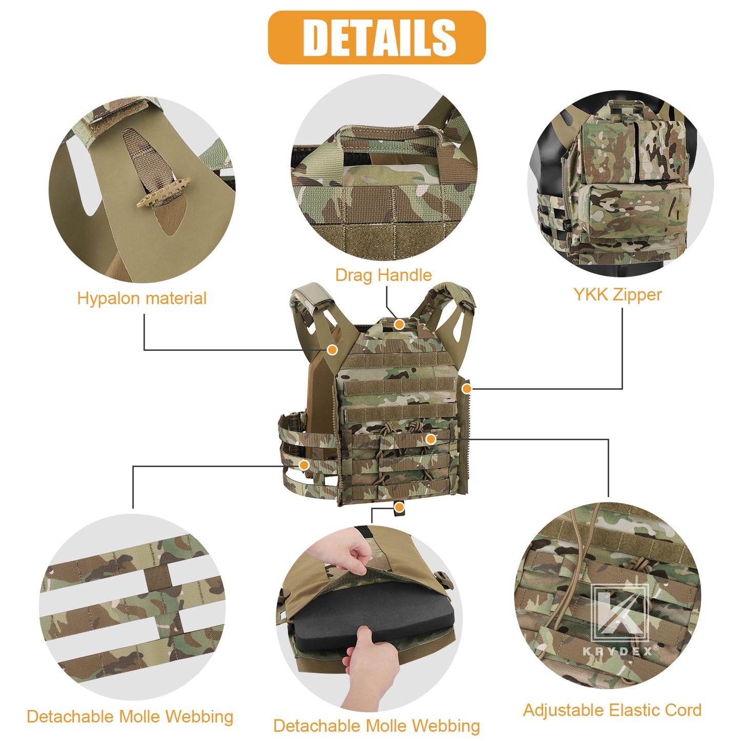 Krydex Tactical JPC 2.0 Plate Carrier Quick Release Tube Cummerbund Assaulter Armor Vest