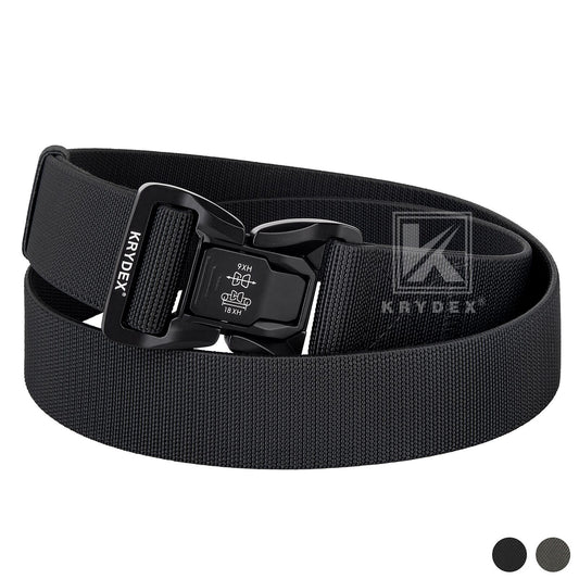 Krydex Tactical Belt 1.5" Stretch Nylon Rigger Belt with Quick Release Buckle Heavy Duty for Work EDC Outdoor Duty Belt