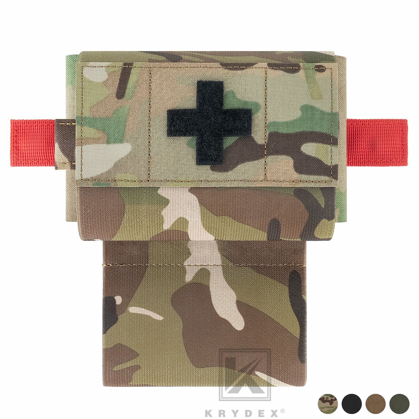 Krydex Tactical Micro Trauma Pouch MED IFAK Kit First Aid Insert Medical Holder Removable Tourniquet Holder MOLLE & Belt Compatible